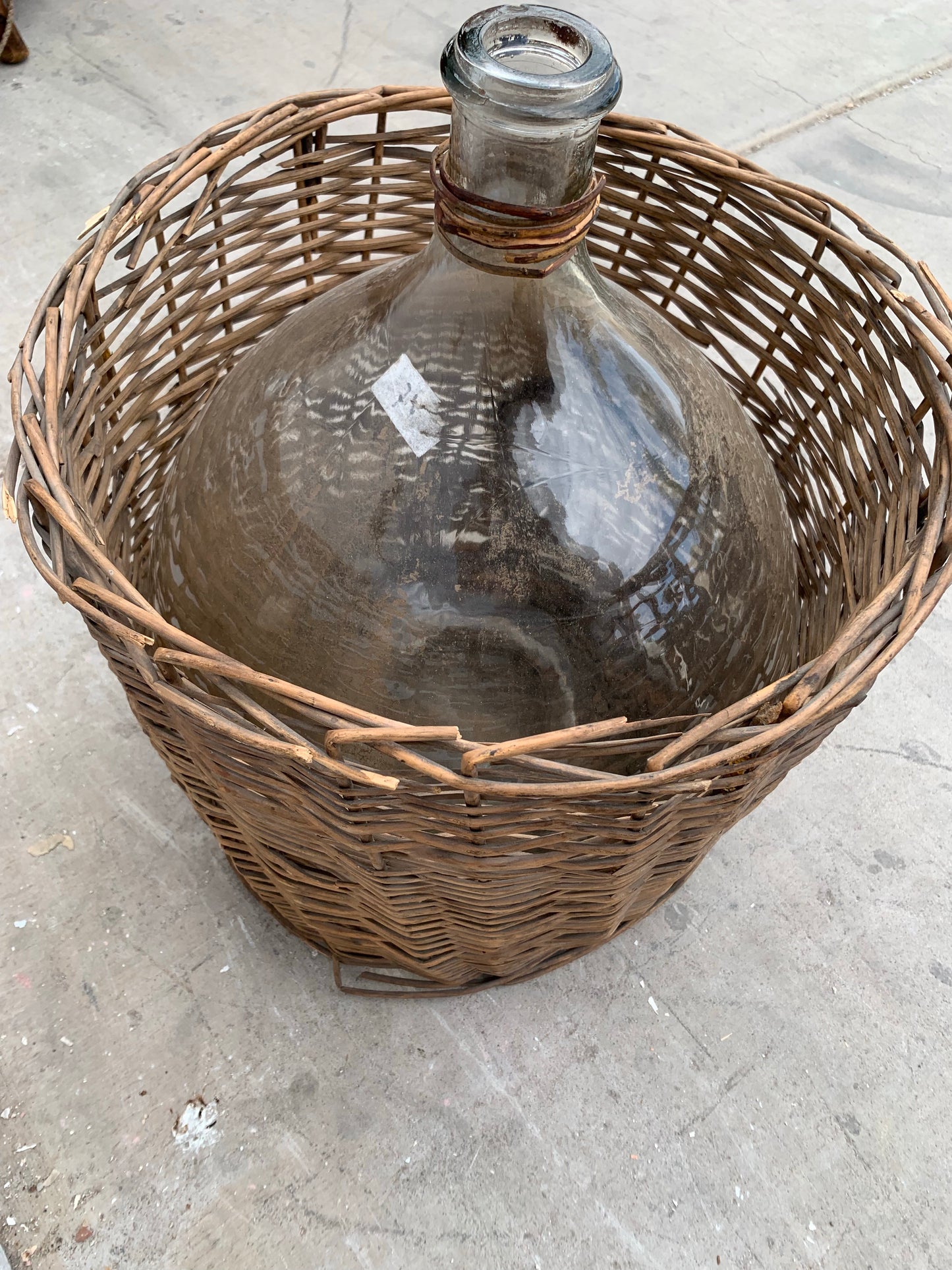 Vintage Wicker Demijohn Wine Bottle