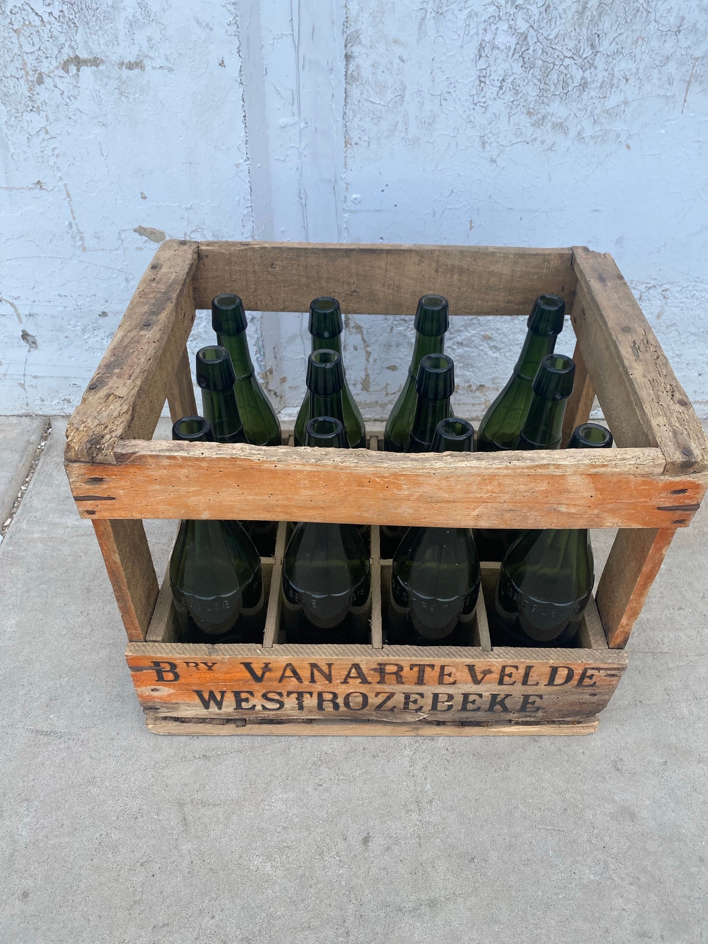 Wood Crate with Bottles