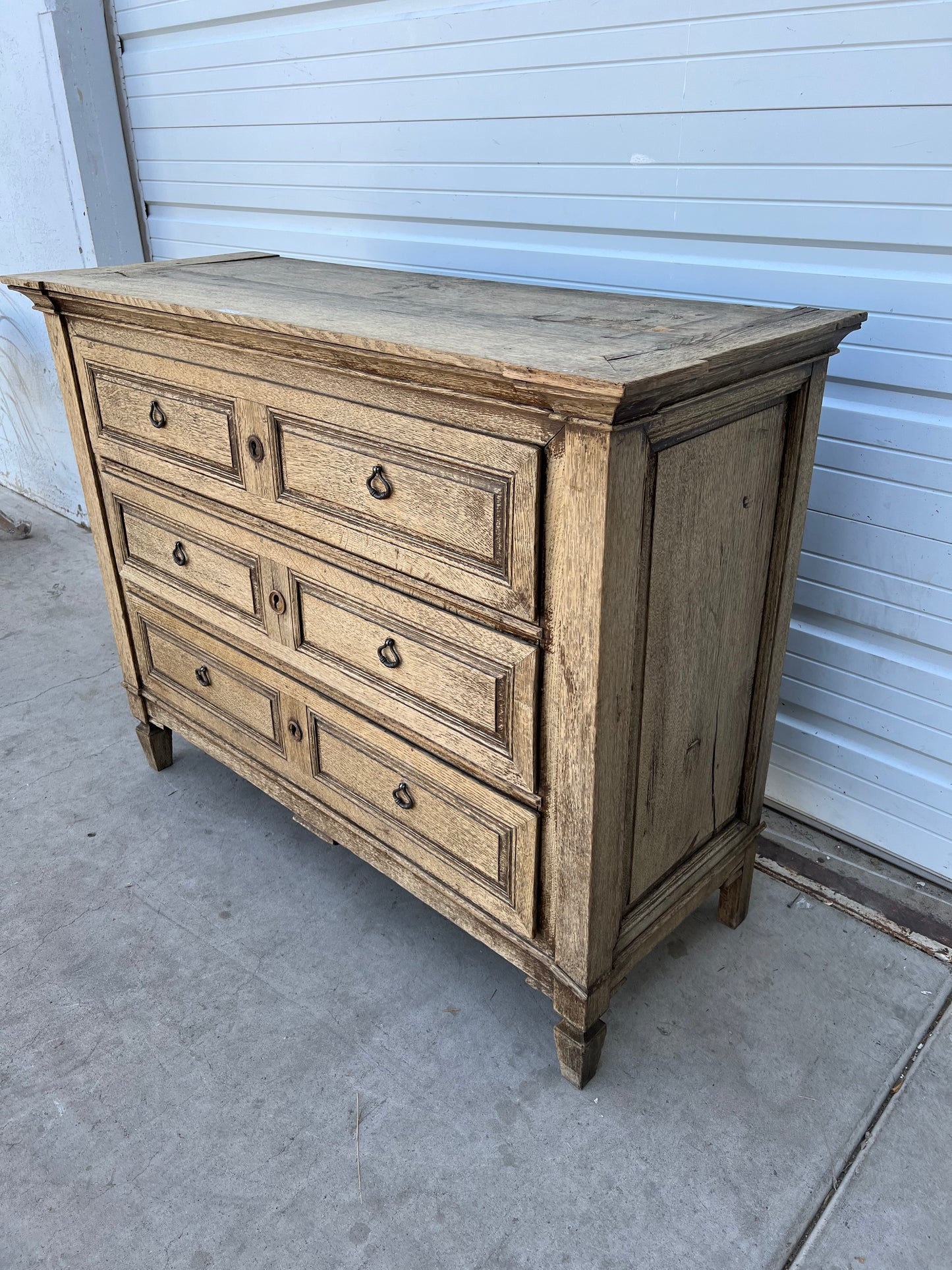 Bleached French Antique Commode / Dresser