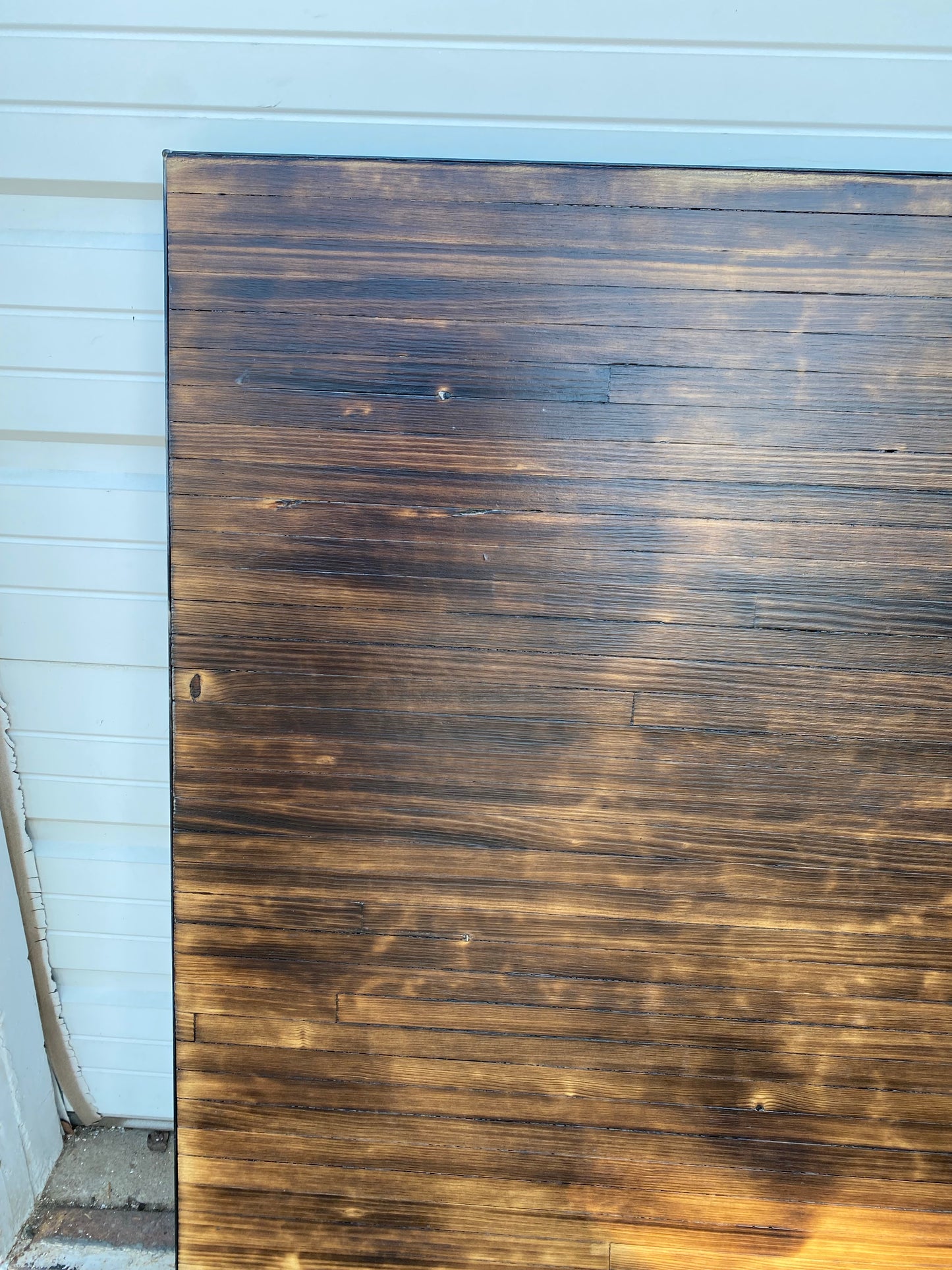 8 Ft Stained Pine Top Table