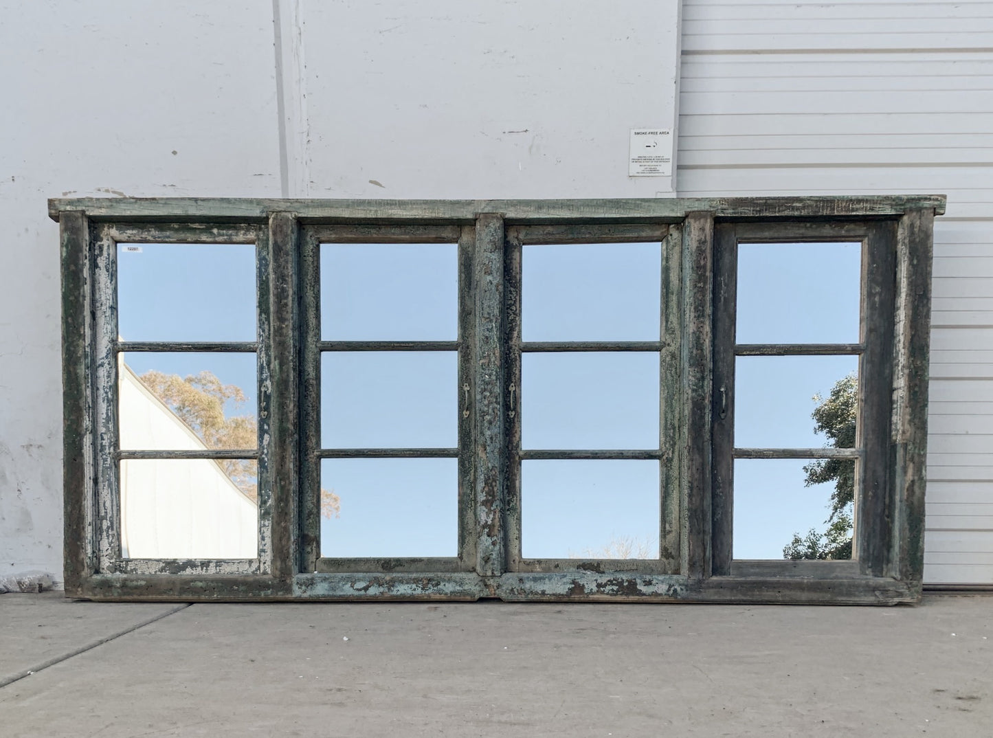 12 Pane Rectangle Wood Mirror