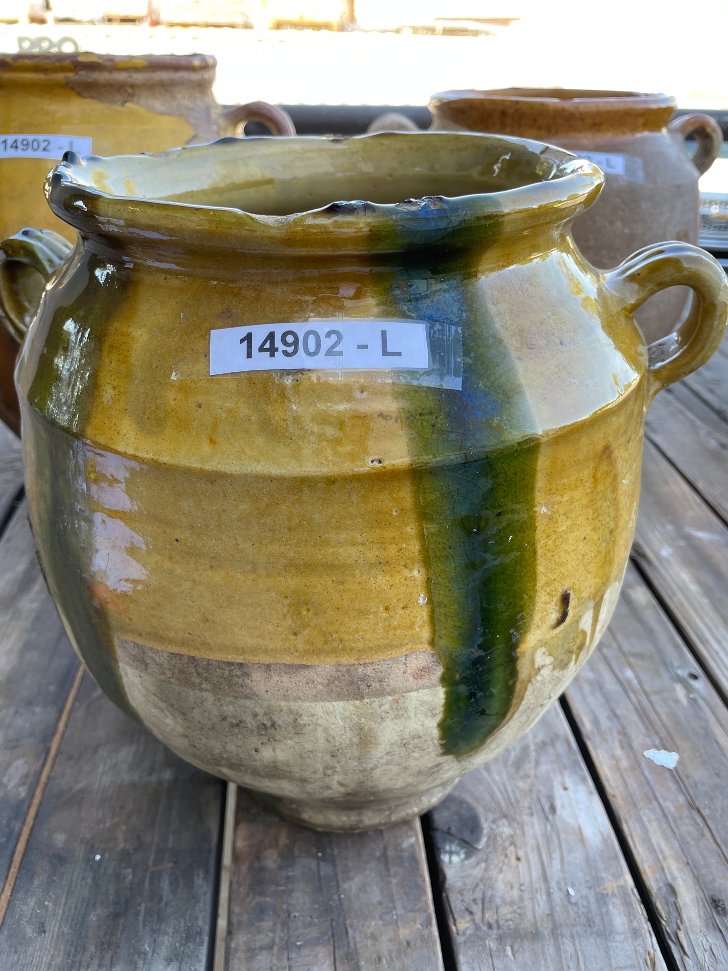 Large Yellow Glazed Confit Pot