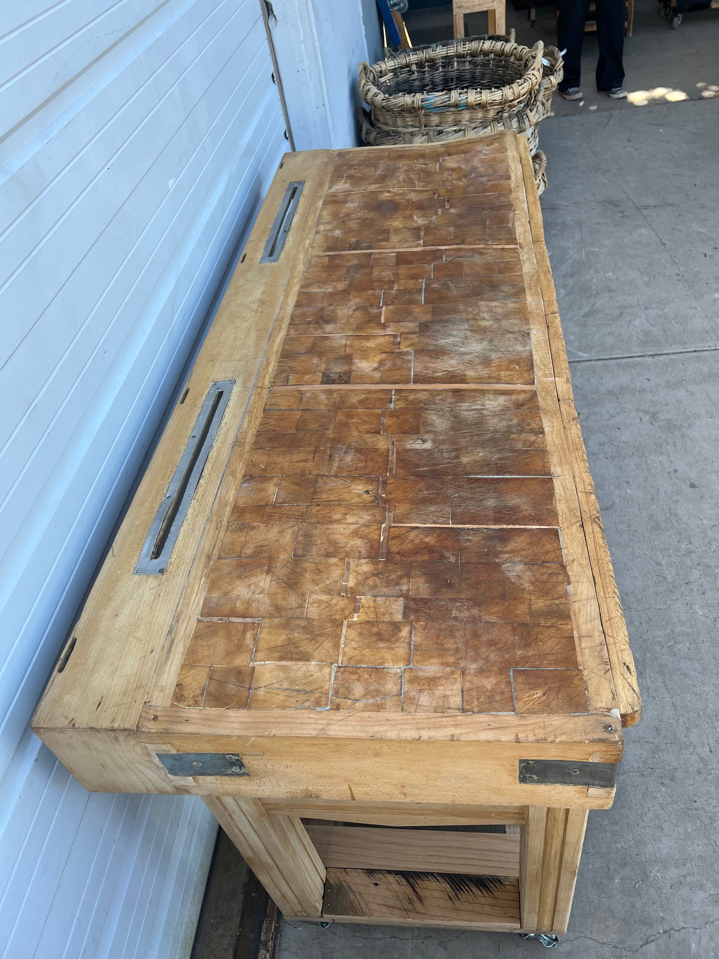 2 Drawer Butcher Block Table