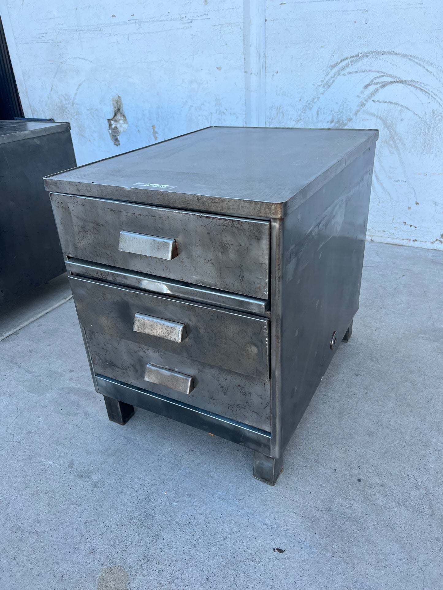 Stripped Metal Nightstand