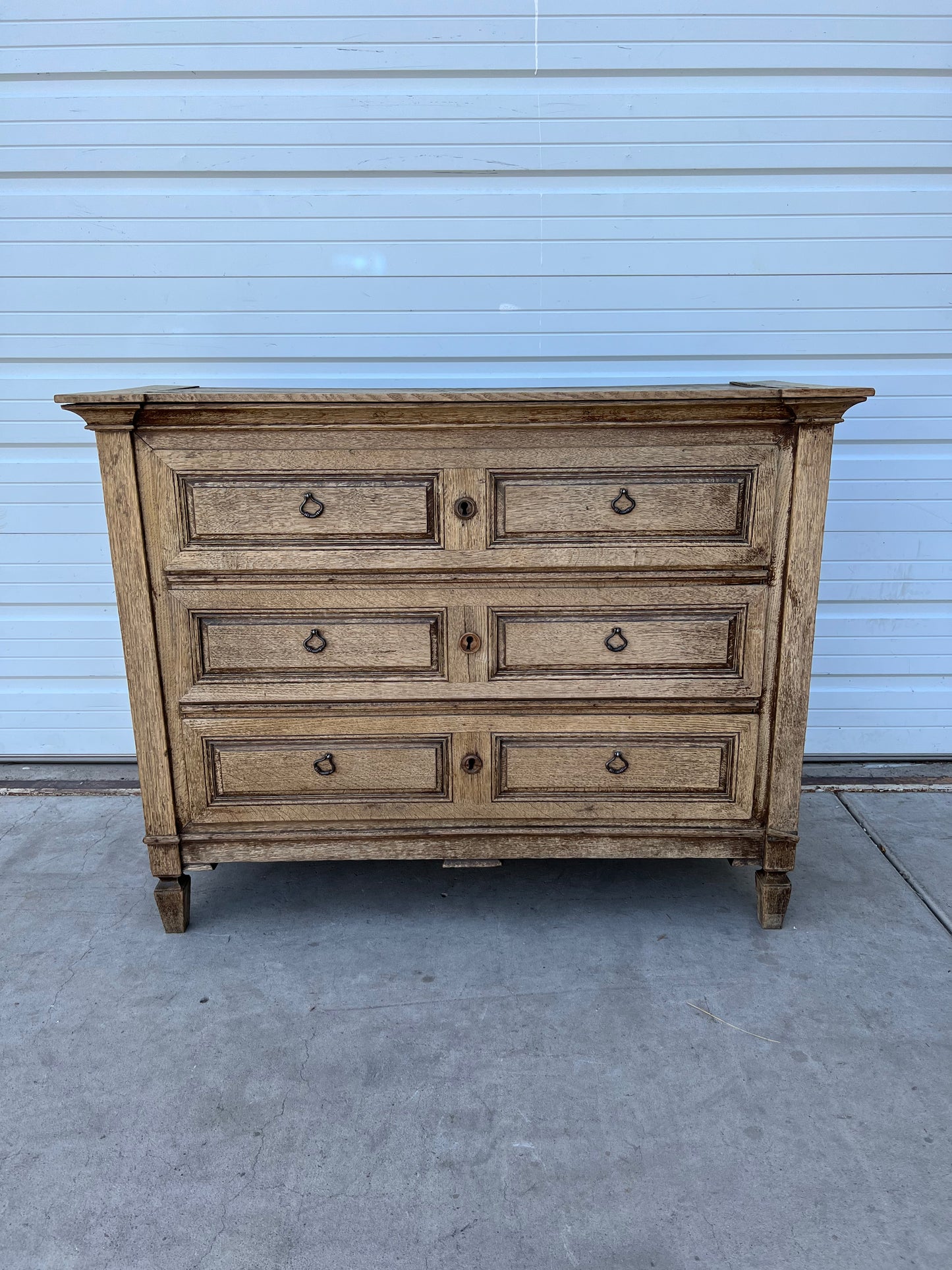 Bleached French Antique Commode / Dresser