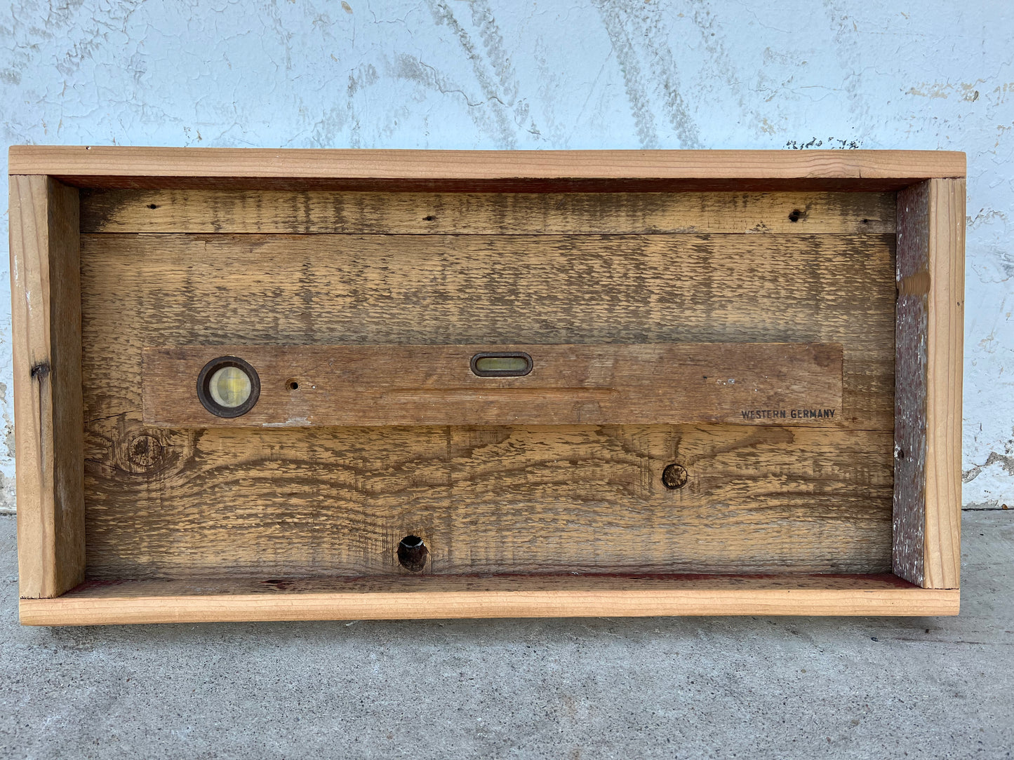 German Level Framed and Mounted in Barn Wood Art / Decor