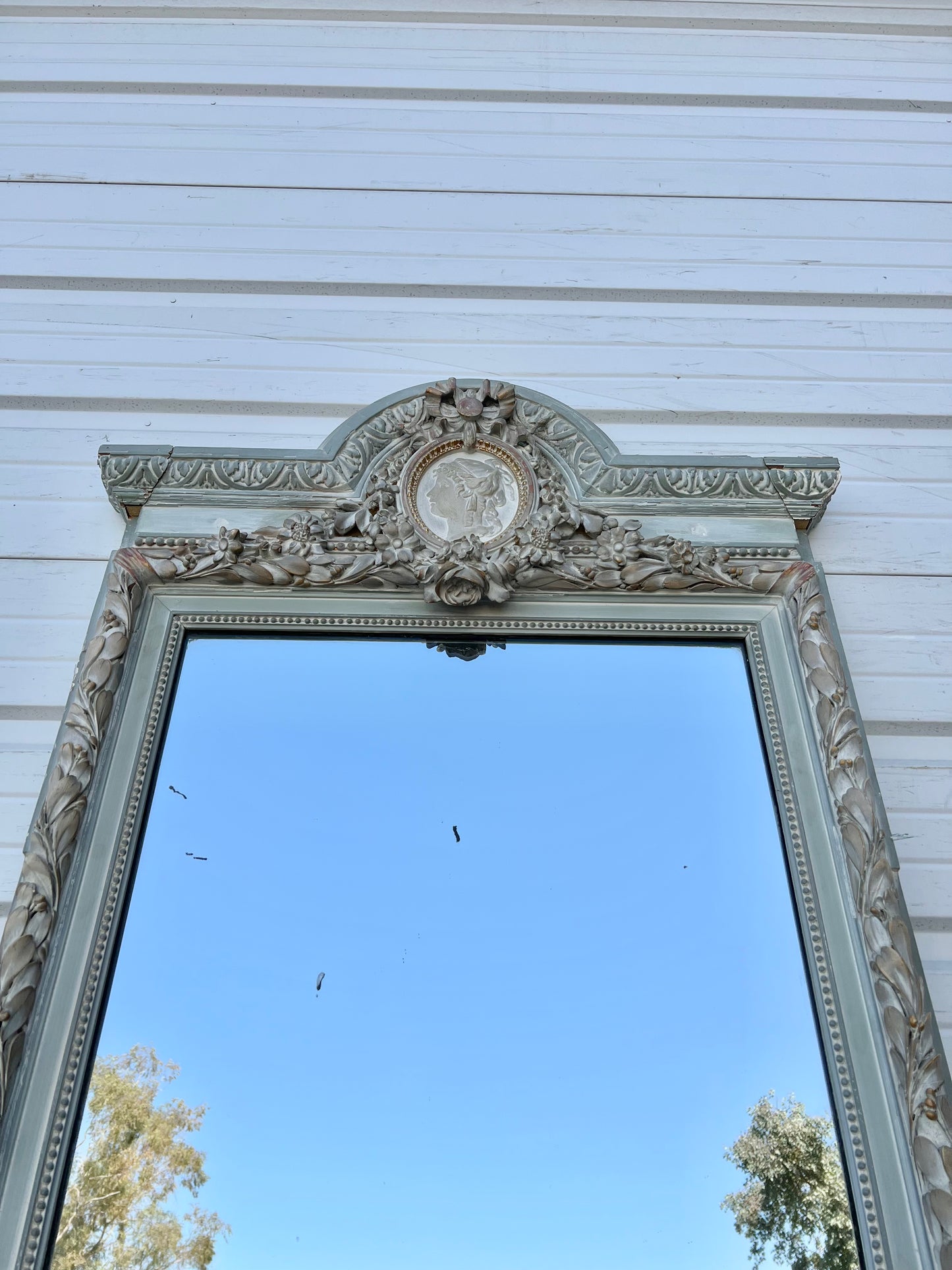 Painted French Full Length Rectangle Mirror