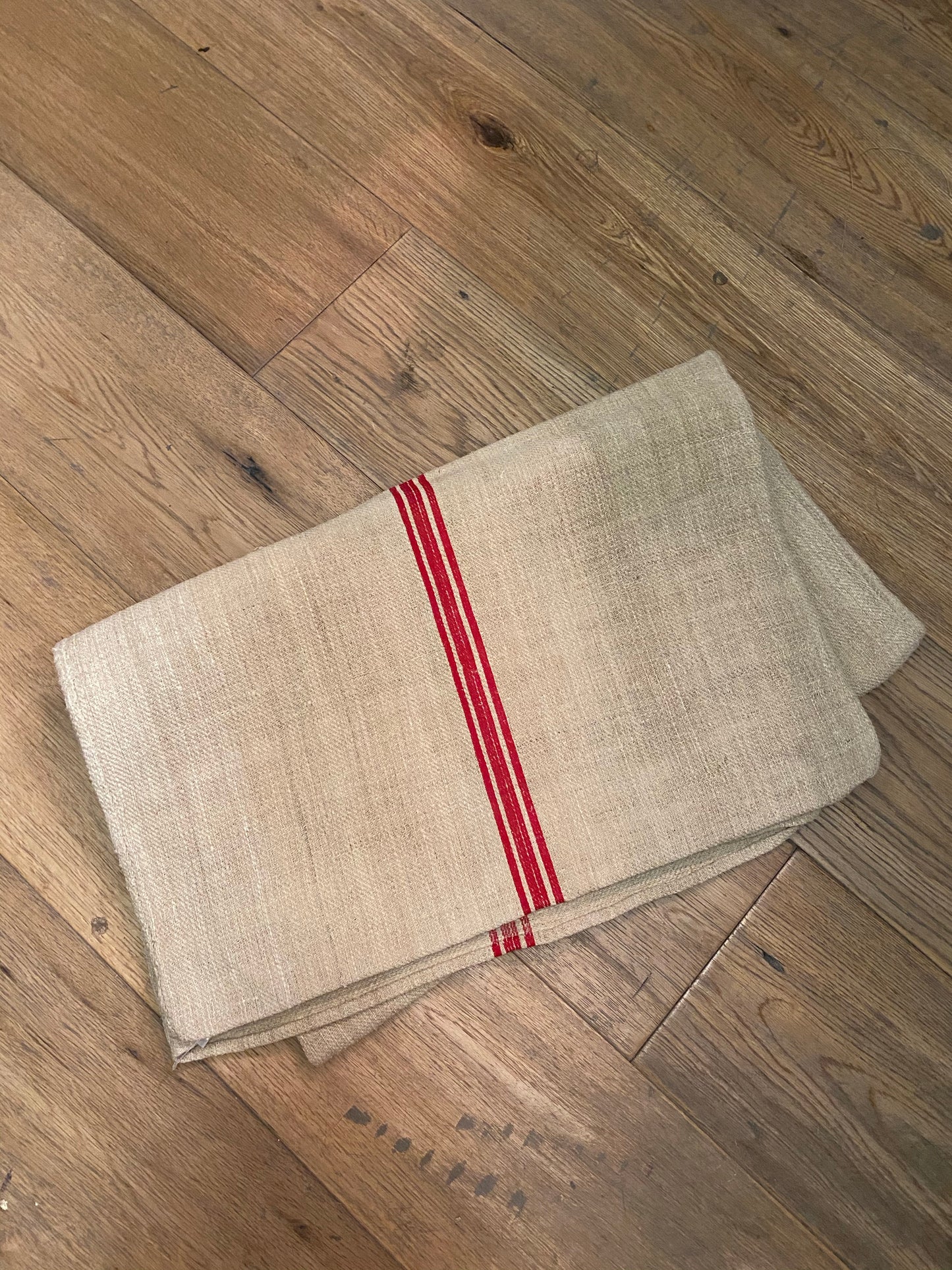 Red Striped French Grain Sack Body Pillowcase