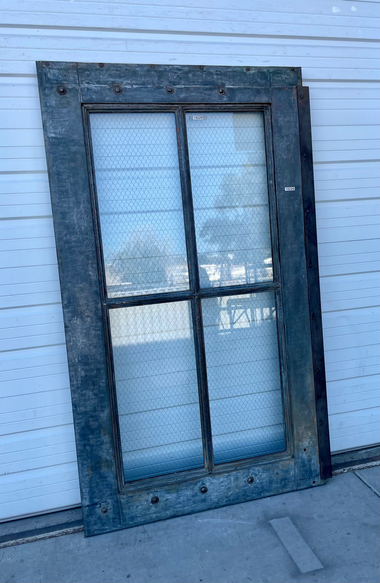 4 Lite Chickenwire Glass Single Metal Factory Door