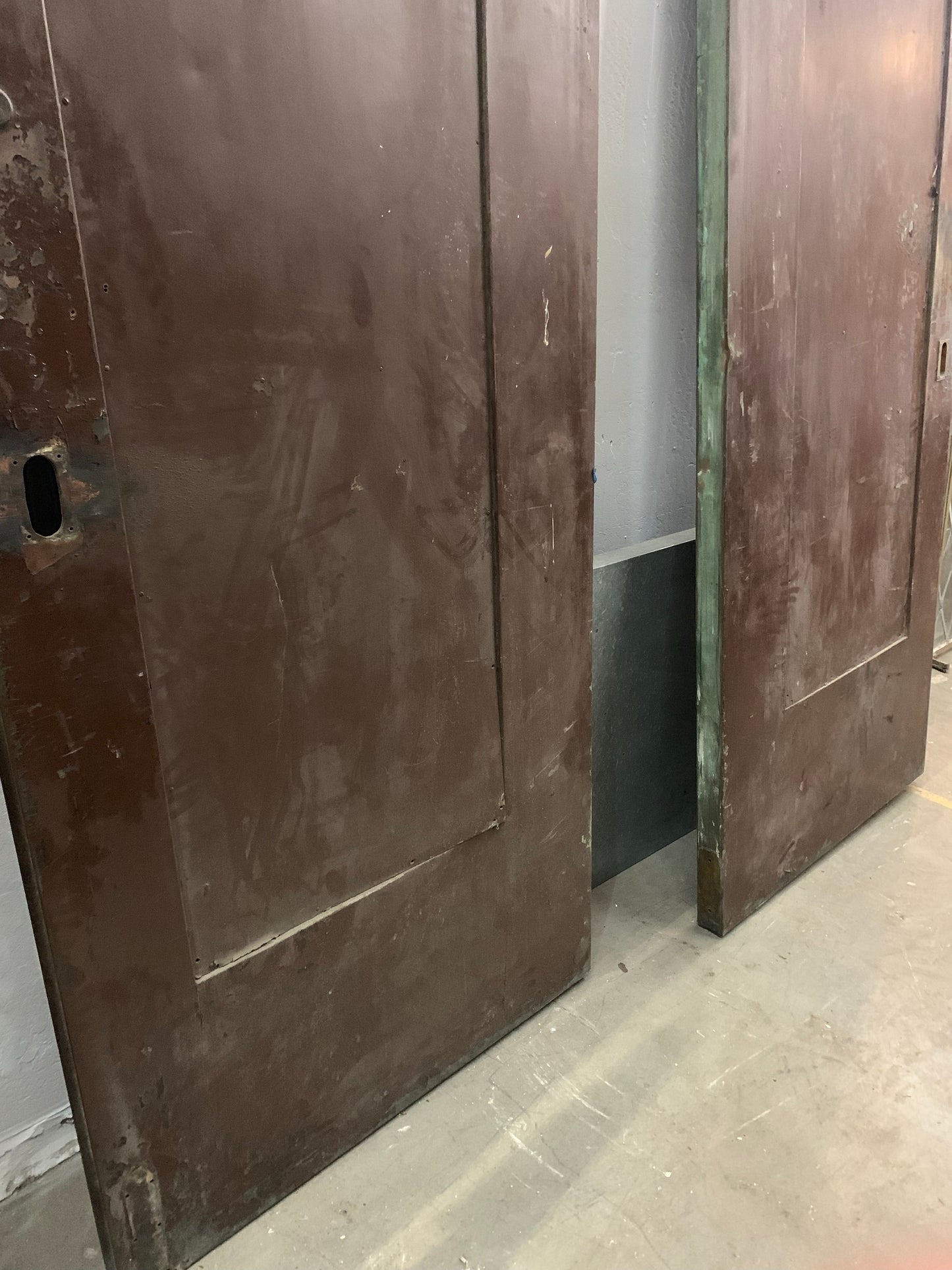 Pair of Bronze Metal Elevator Doors