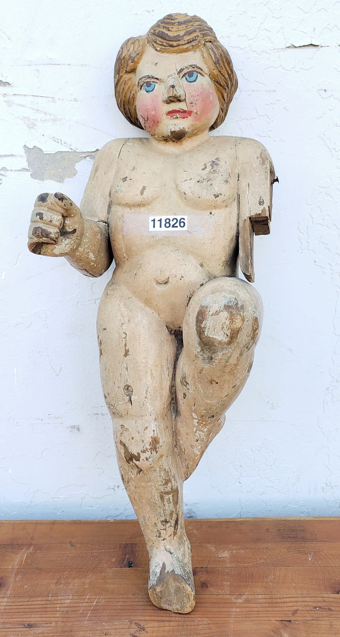 Antique Wood Folk Art Doll