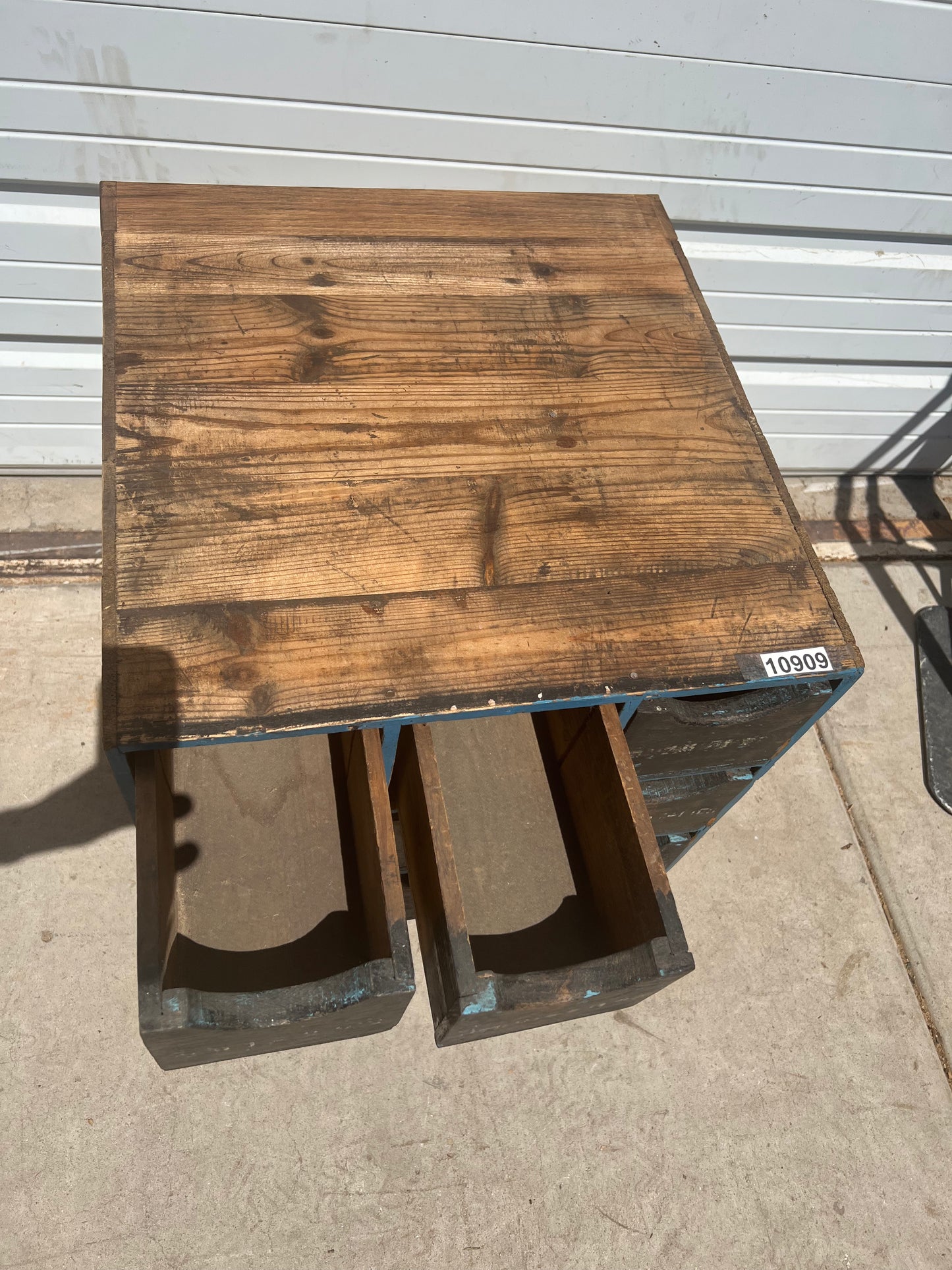 Painted Cabinet/Nightstand with 9 Black Drawers, France