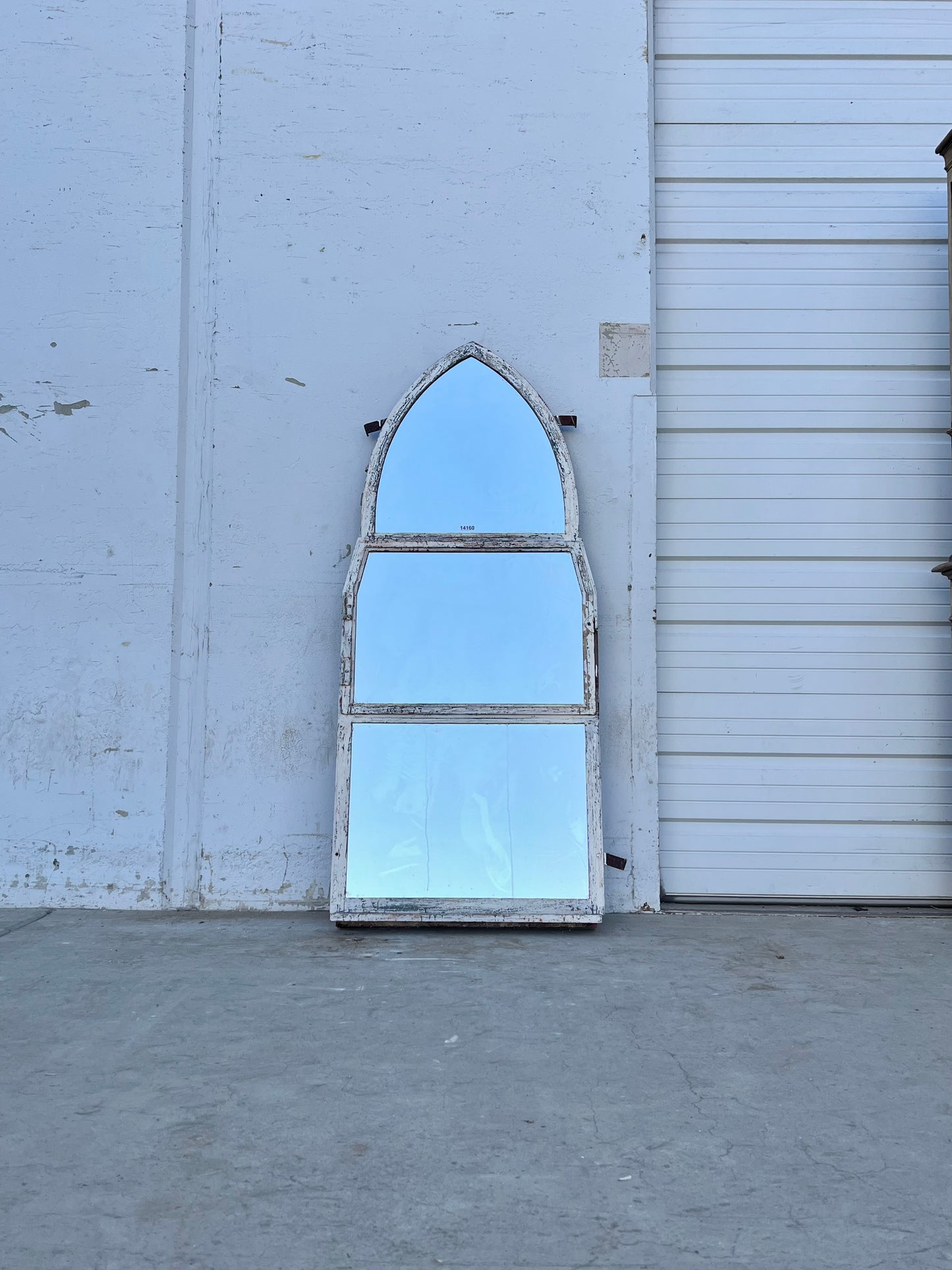 Arched Iron Gothic Style 3 Pane Mirror
