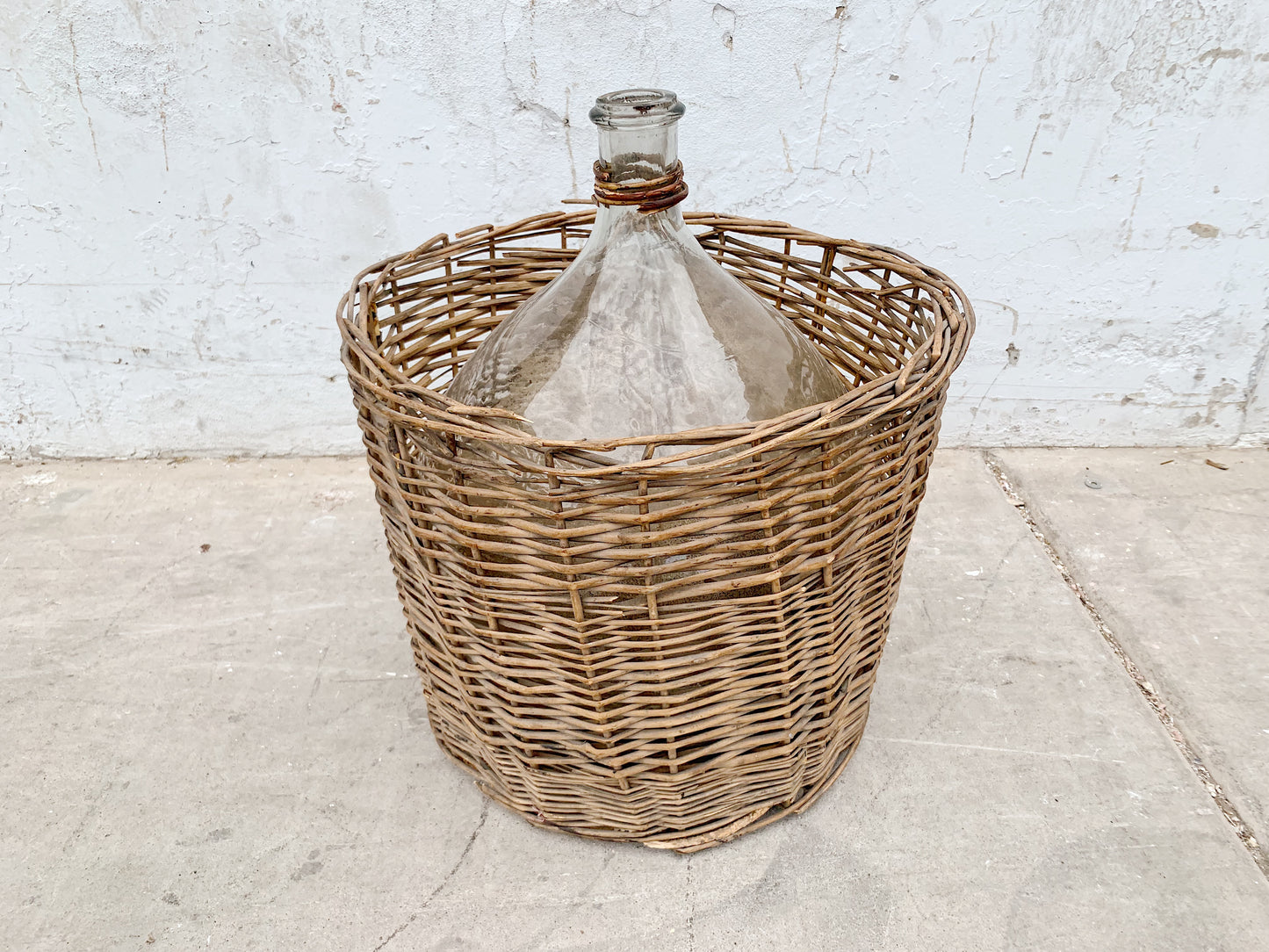 Vintage Wicker Demijohn Wine Bottle