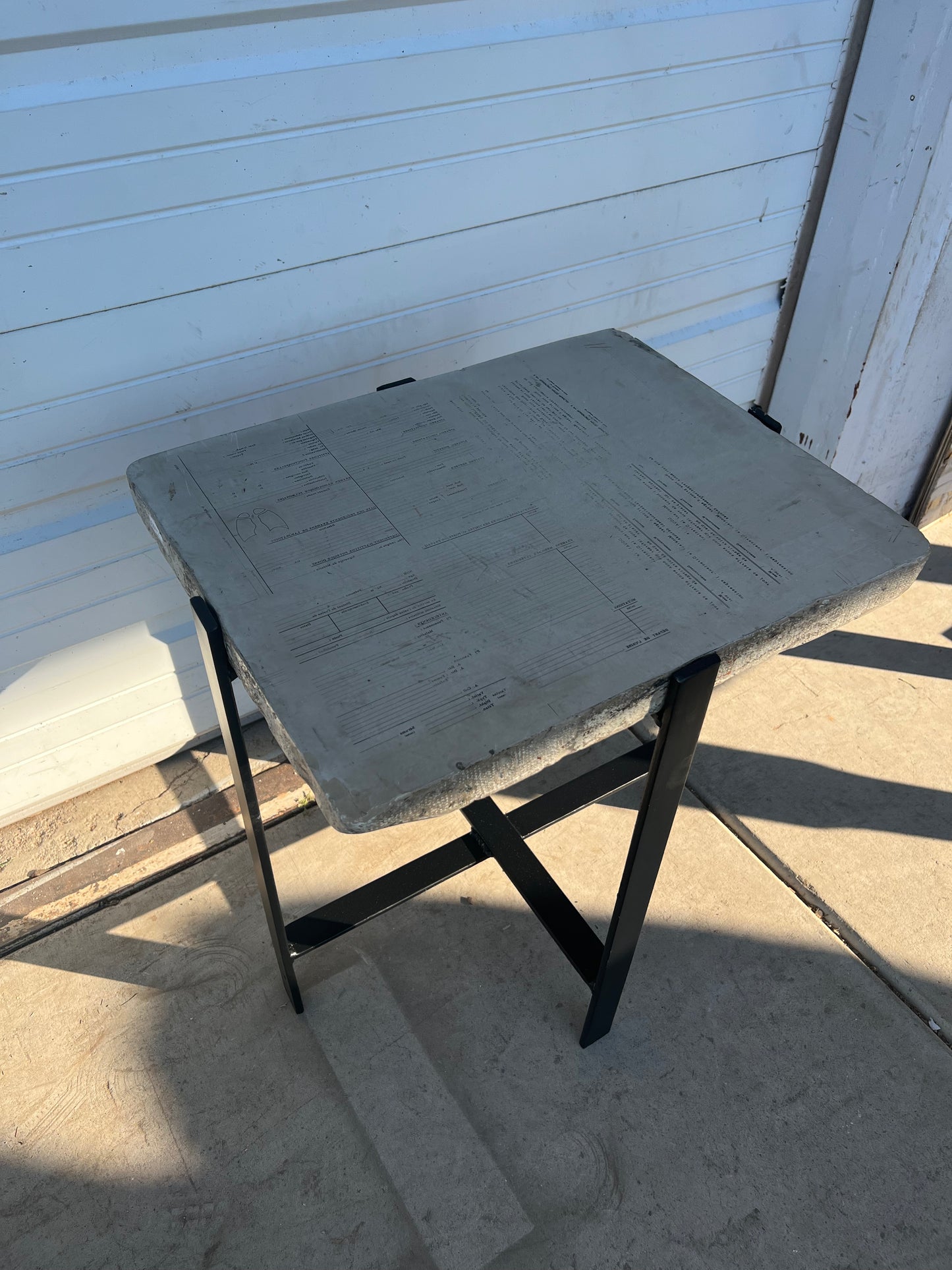 Large Lithography Stone Side Table