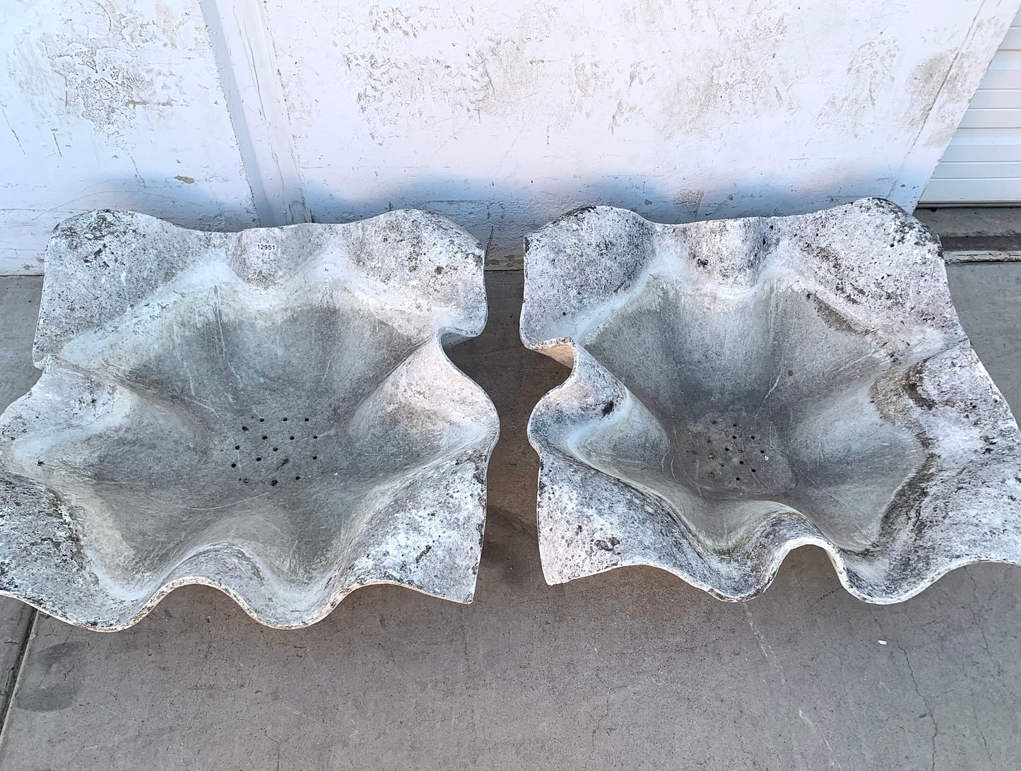Pair of Large Willy Guhl Handkerchief Planters