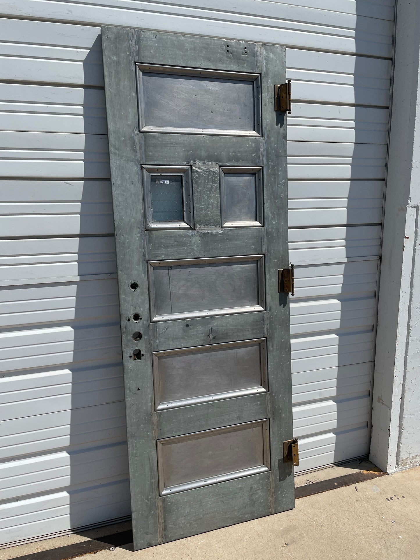 4 Panel 2 Lite Chickenwire Glass Single Metal Fire Door