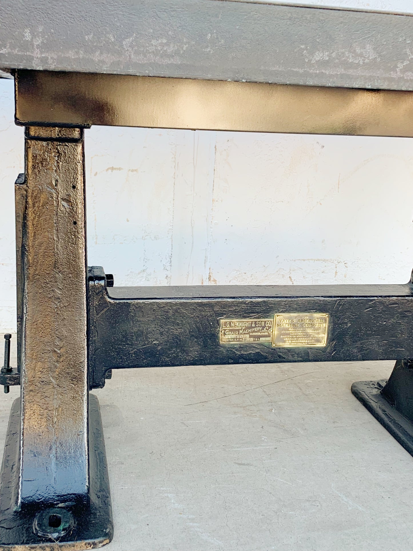 8' Steel Dining Table with Machine Base