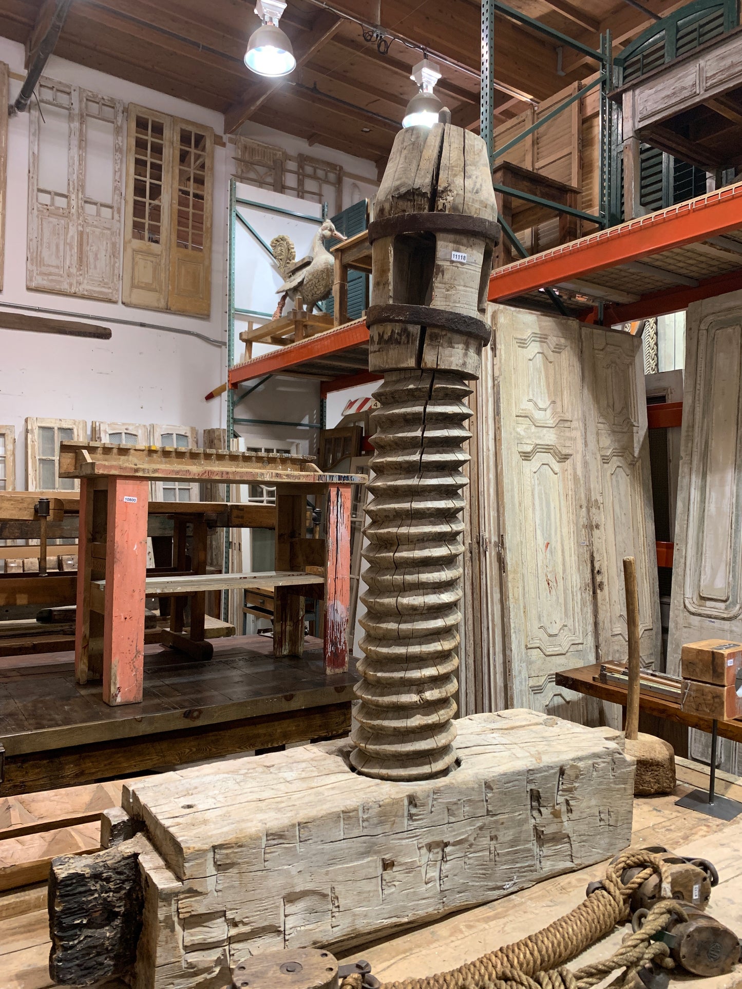 Large Wooden Screw with Base