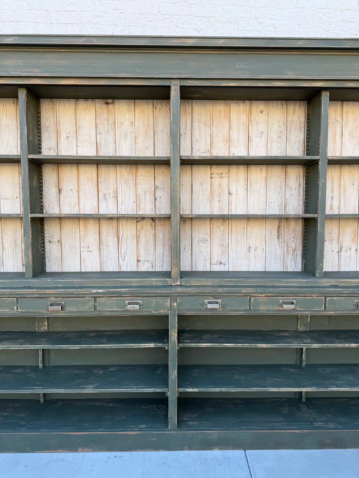 Vintage Green Apothecary / General Store Cabinet