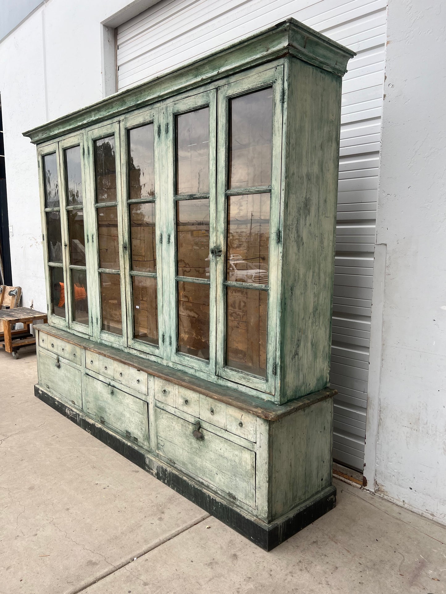 Rare 19th C. French Butcher Shop Display Cabinet