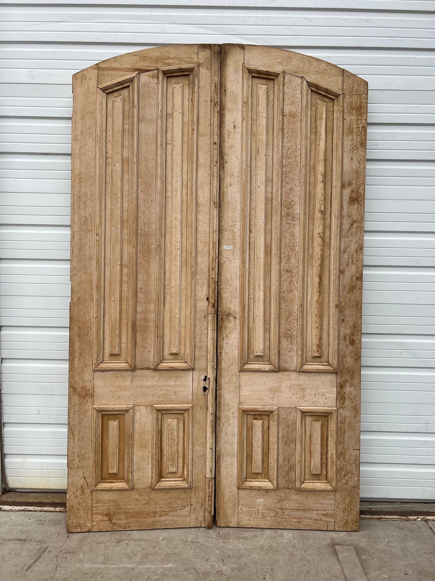 Pair of French Bleached 4-Panel Doors
