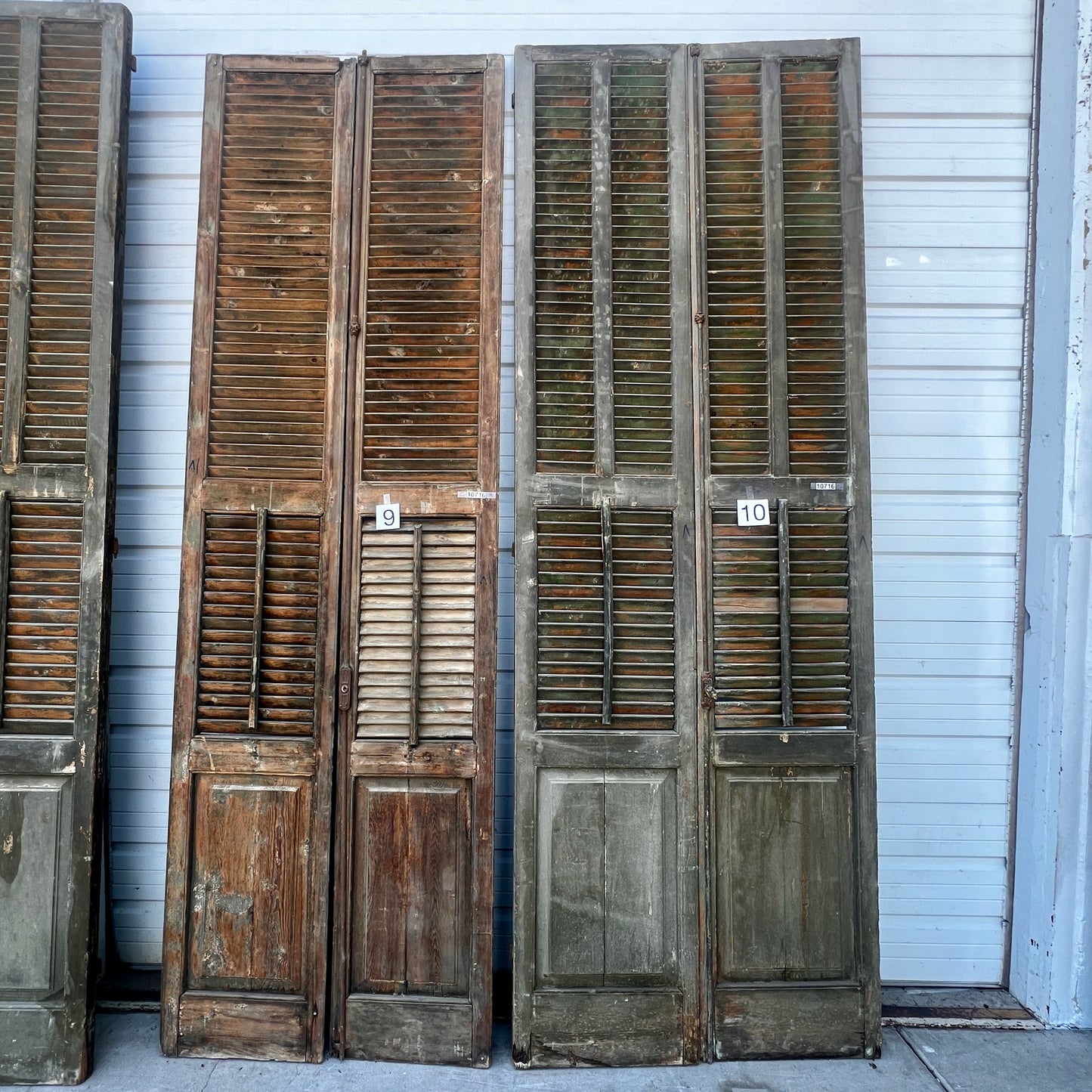 Pair of Tall French Wood Shutters