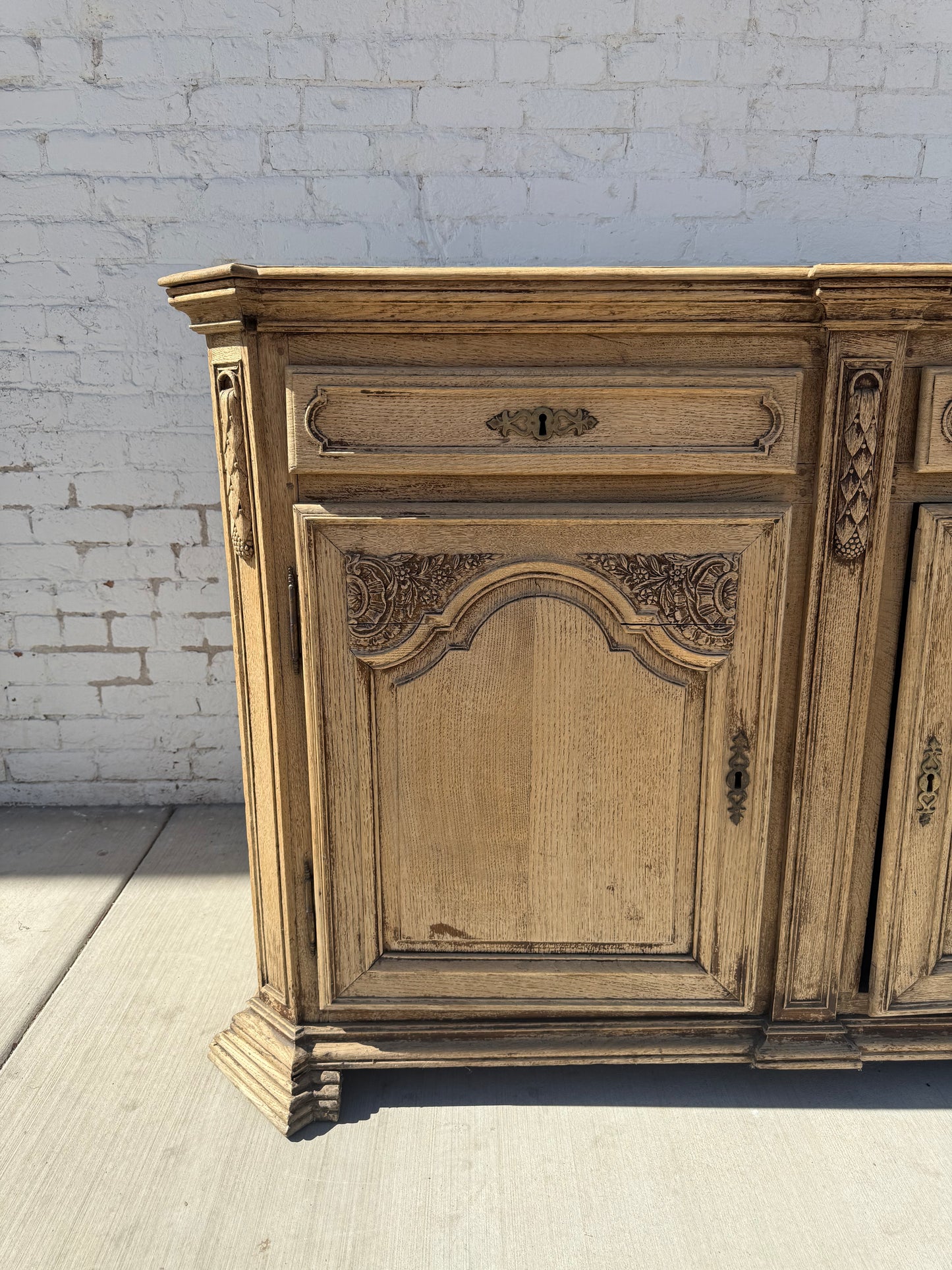 Early French Bleached Oak Cabinet