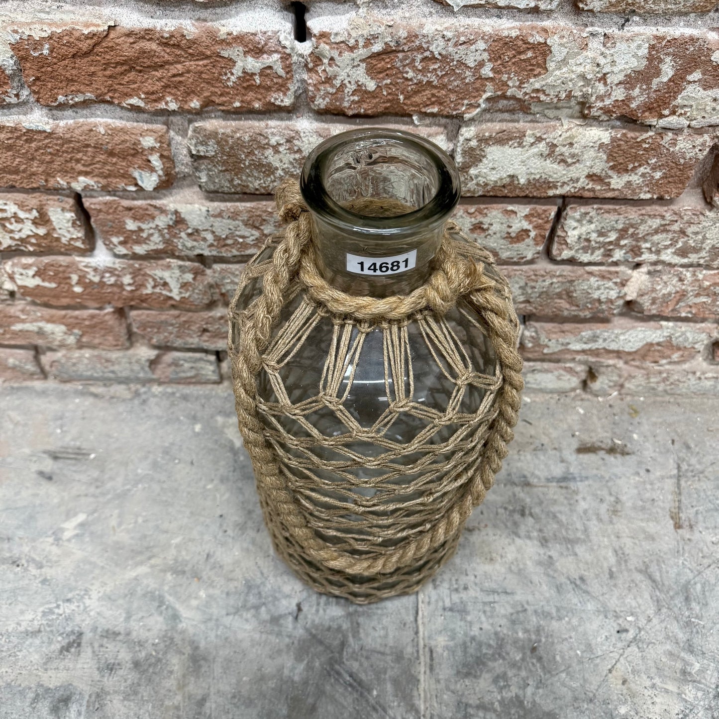 Large Clear Bottle w/Jute