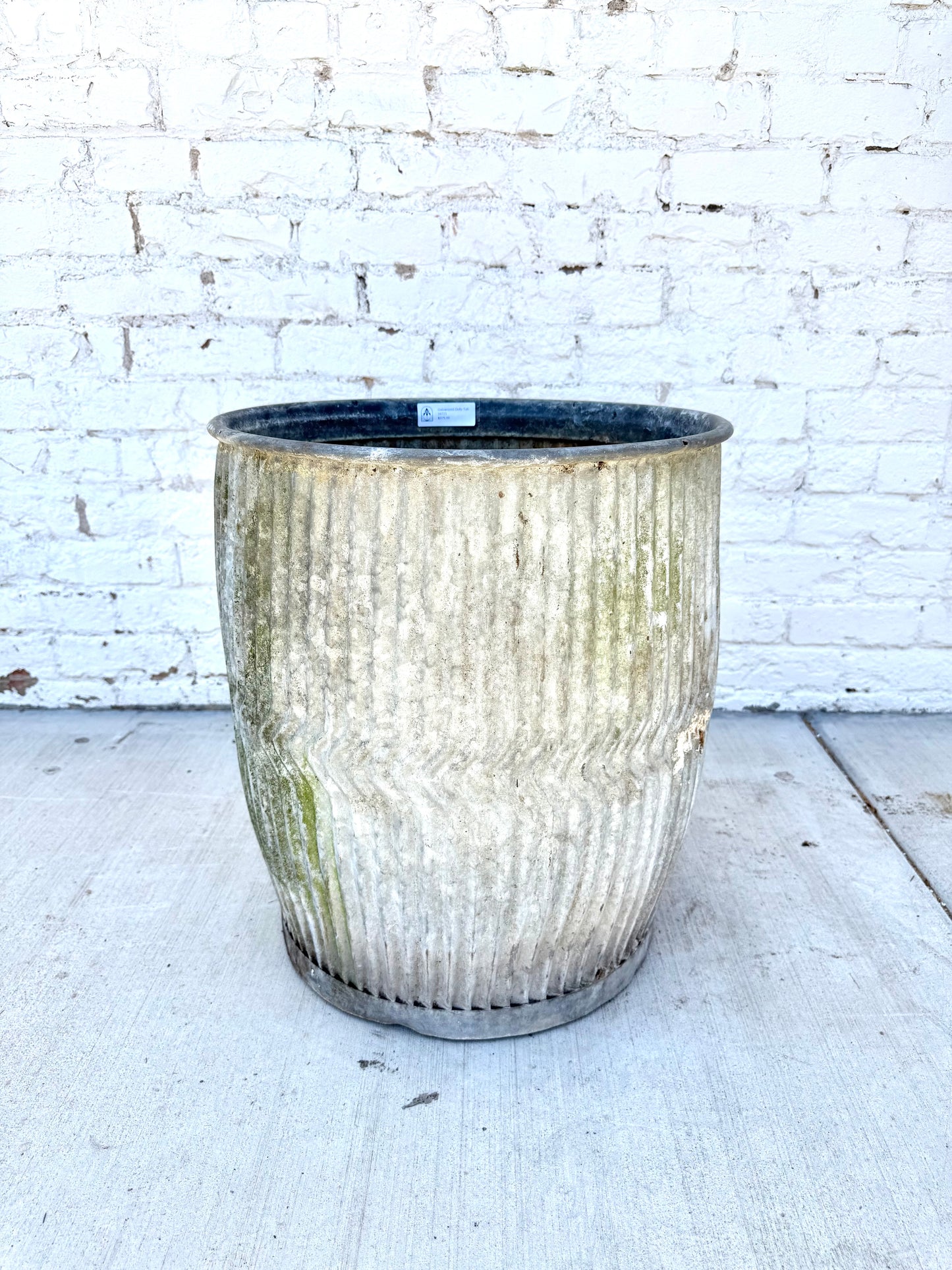 Antique Galvanized Garden Dolly Tub