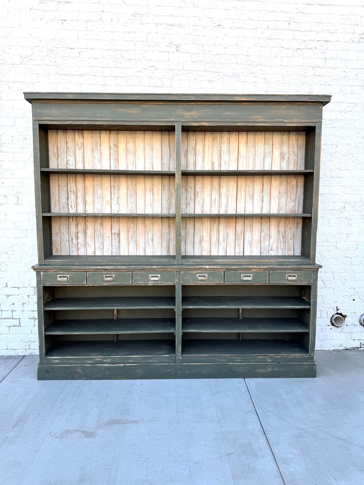 Vintage Green Apothecary / General Store Cabinet