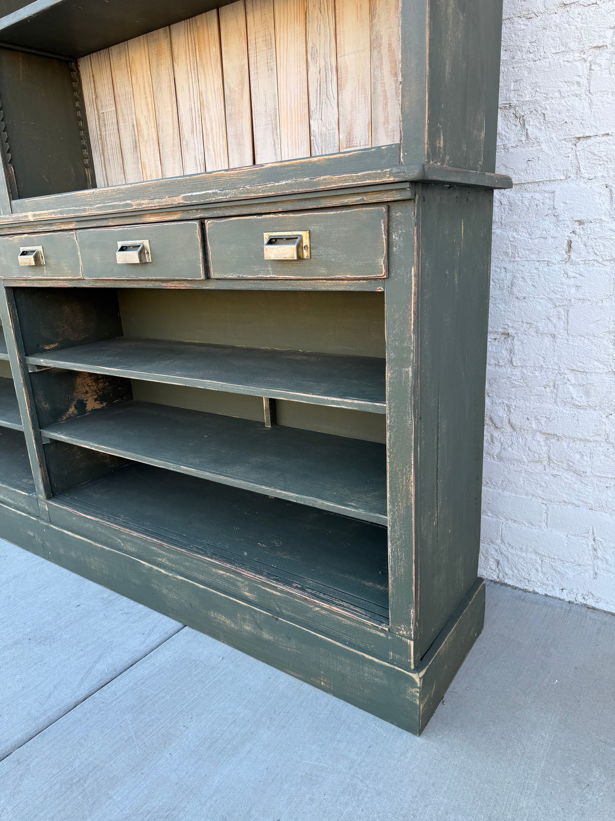 Vintage Green Apothecary / General Store Cabinet