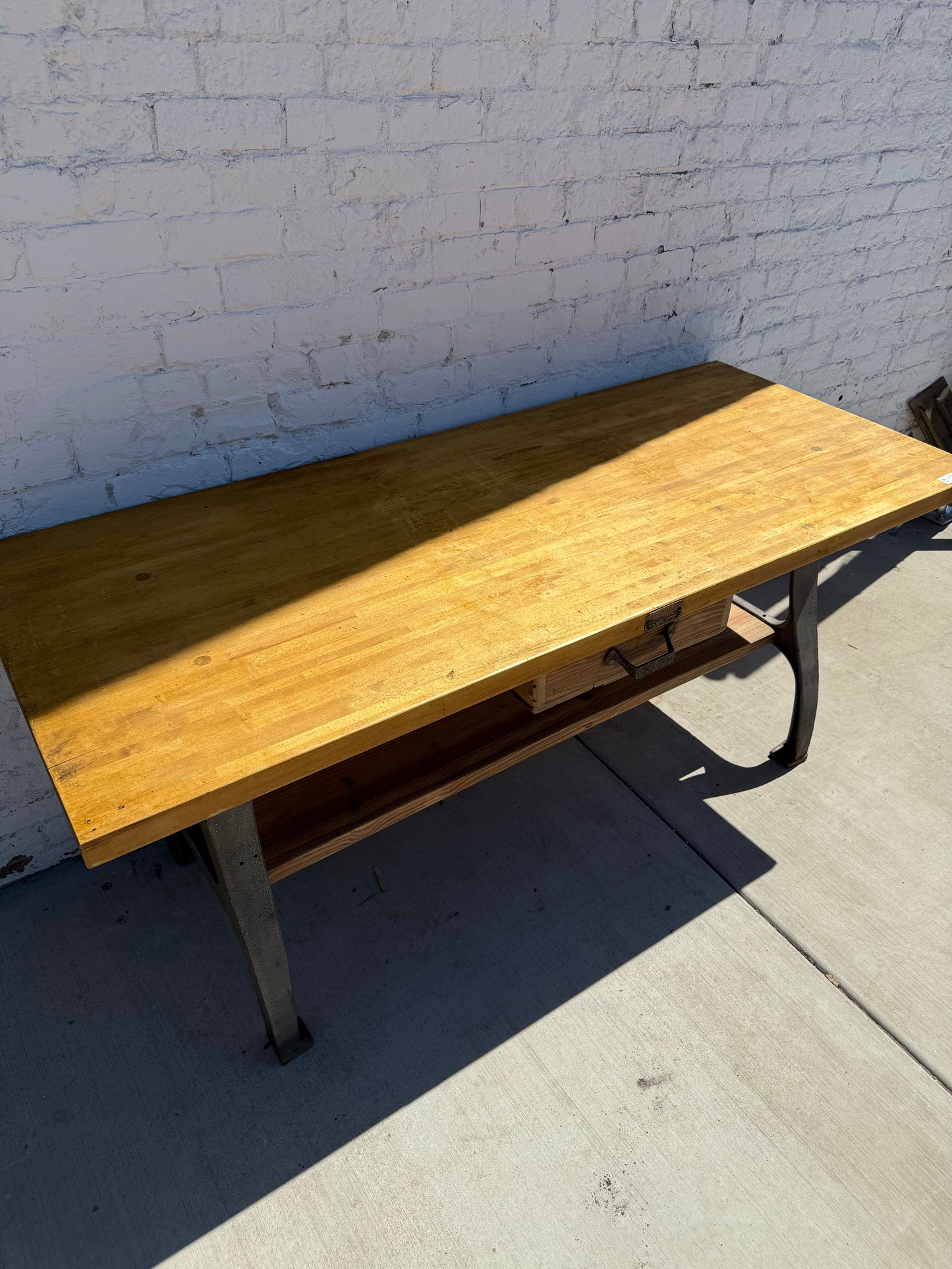 Industrial Iron Leg Work Table