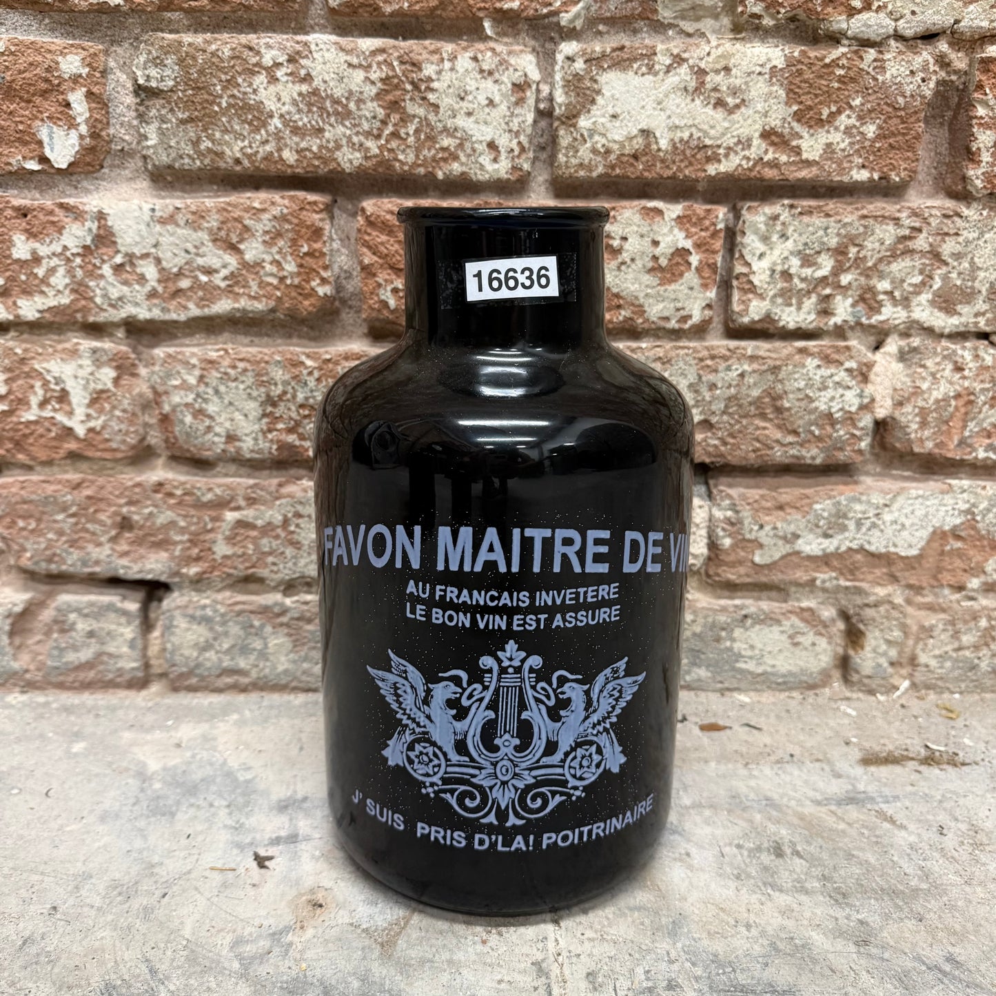 Dark Blue Glass Bottle "Favon Maitre"