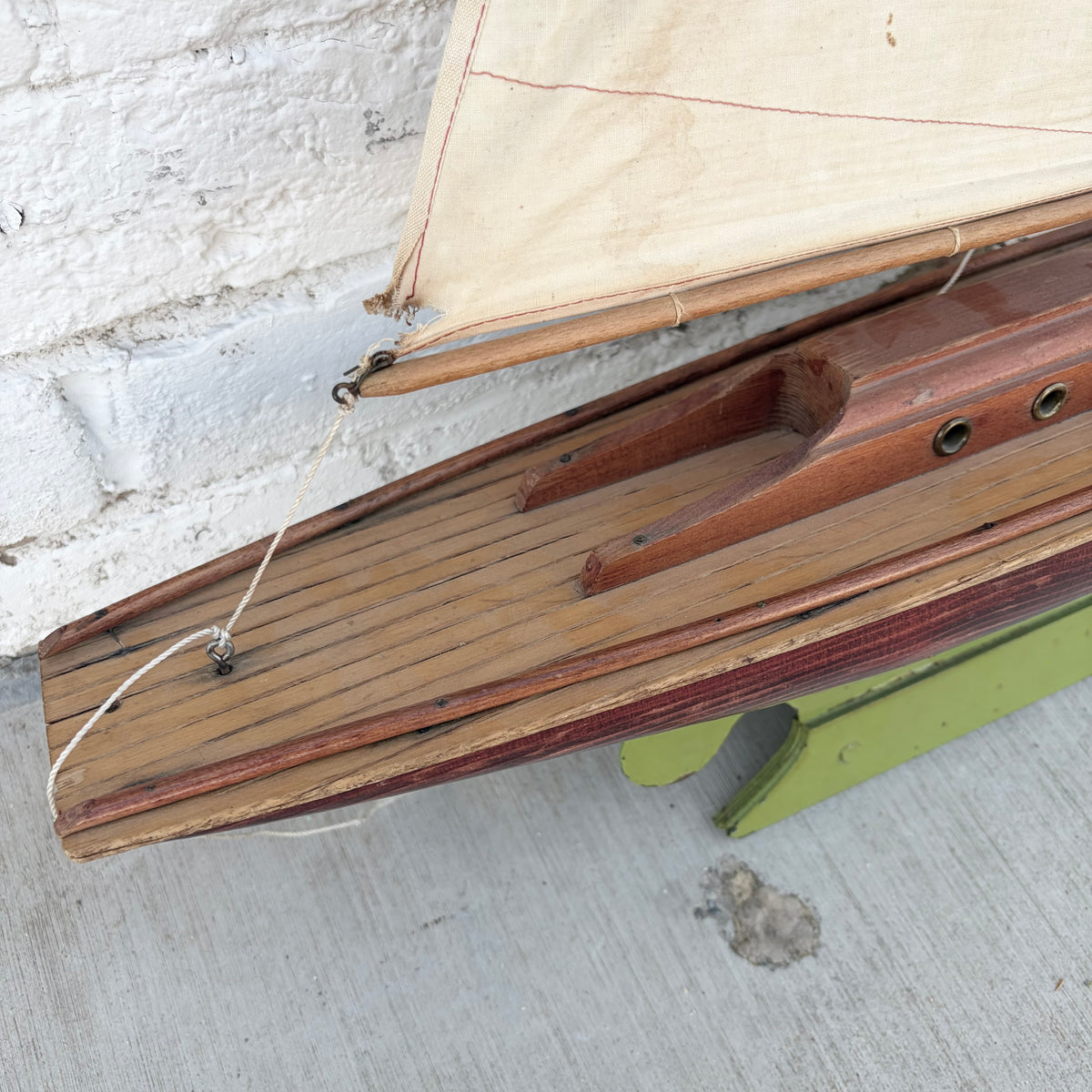 Metal & Wood Pond Boat Model