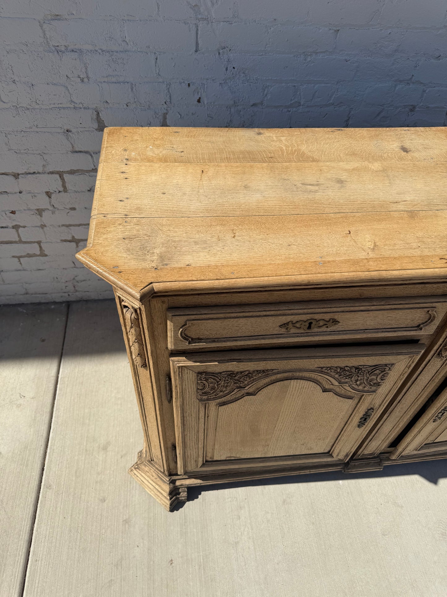 Early French Bleached Oak Cabinet