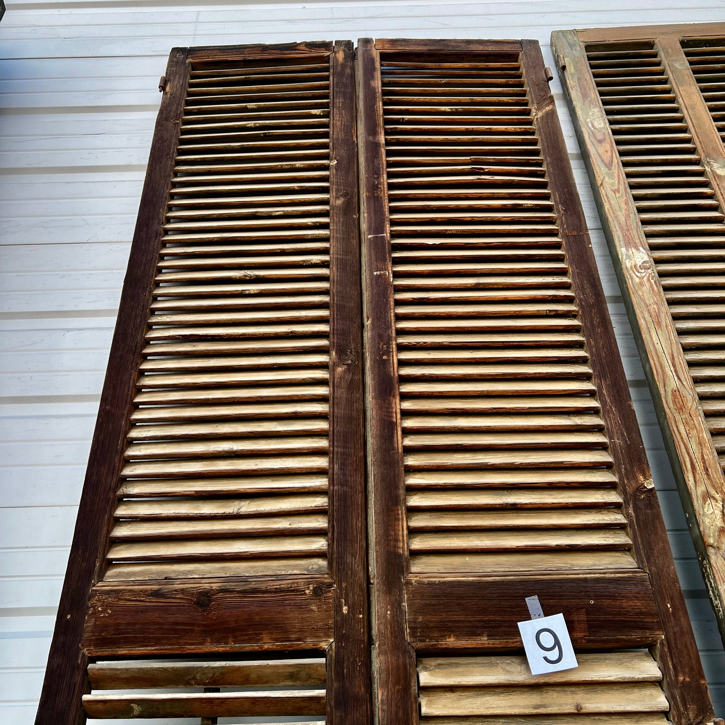 Pair of Tall French Wood Shutters