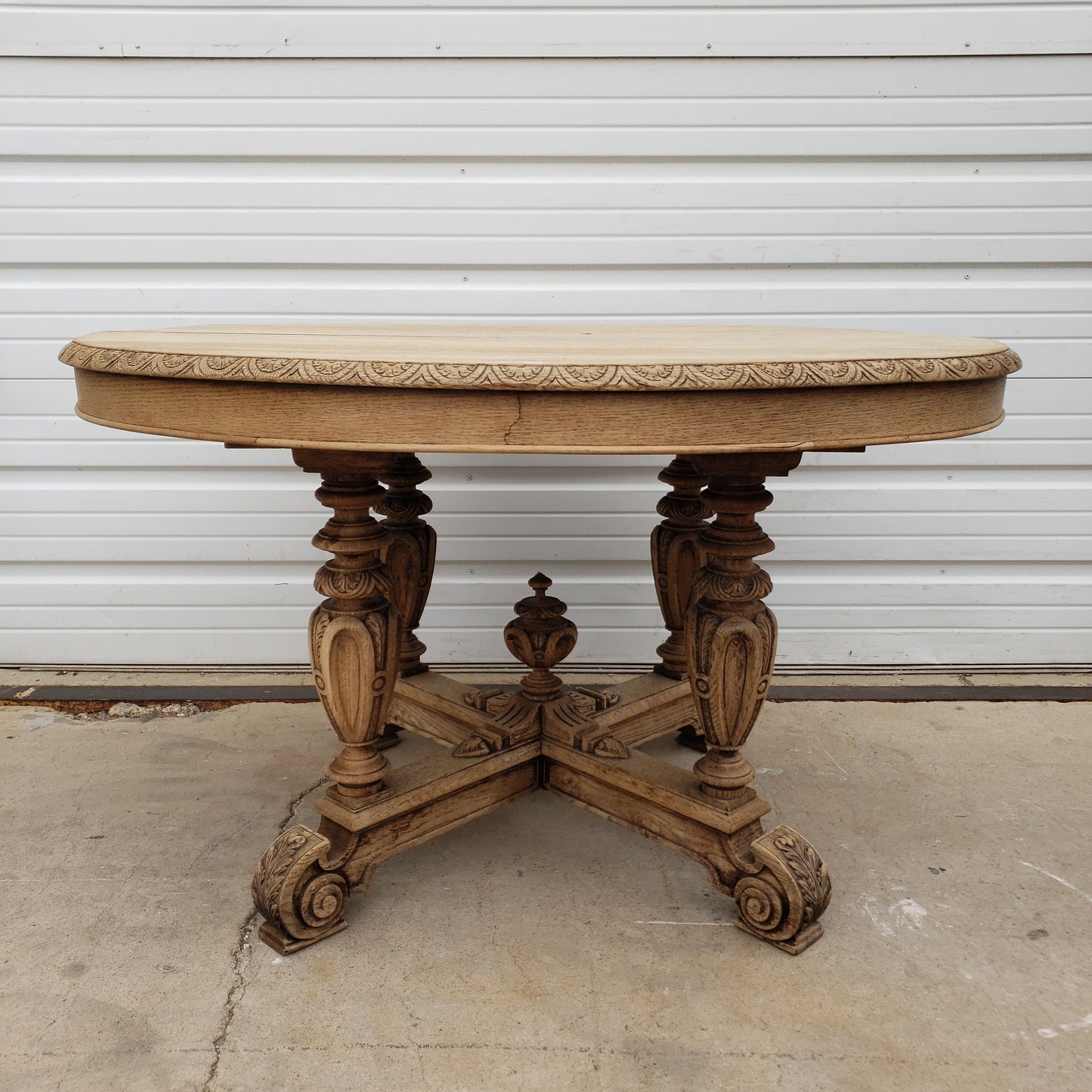 Bleached French Oval Dining Table