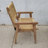 Wood Arm Chair w/Rope