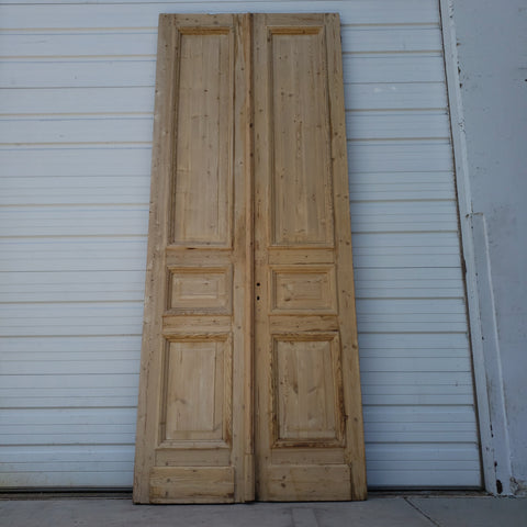 Pair of Antique Wood 3-Panel Doors