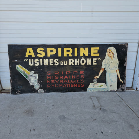 French "Aspirine" Pharmacy Sign, C. 1890