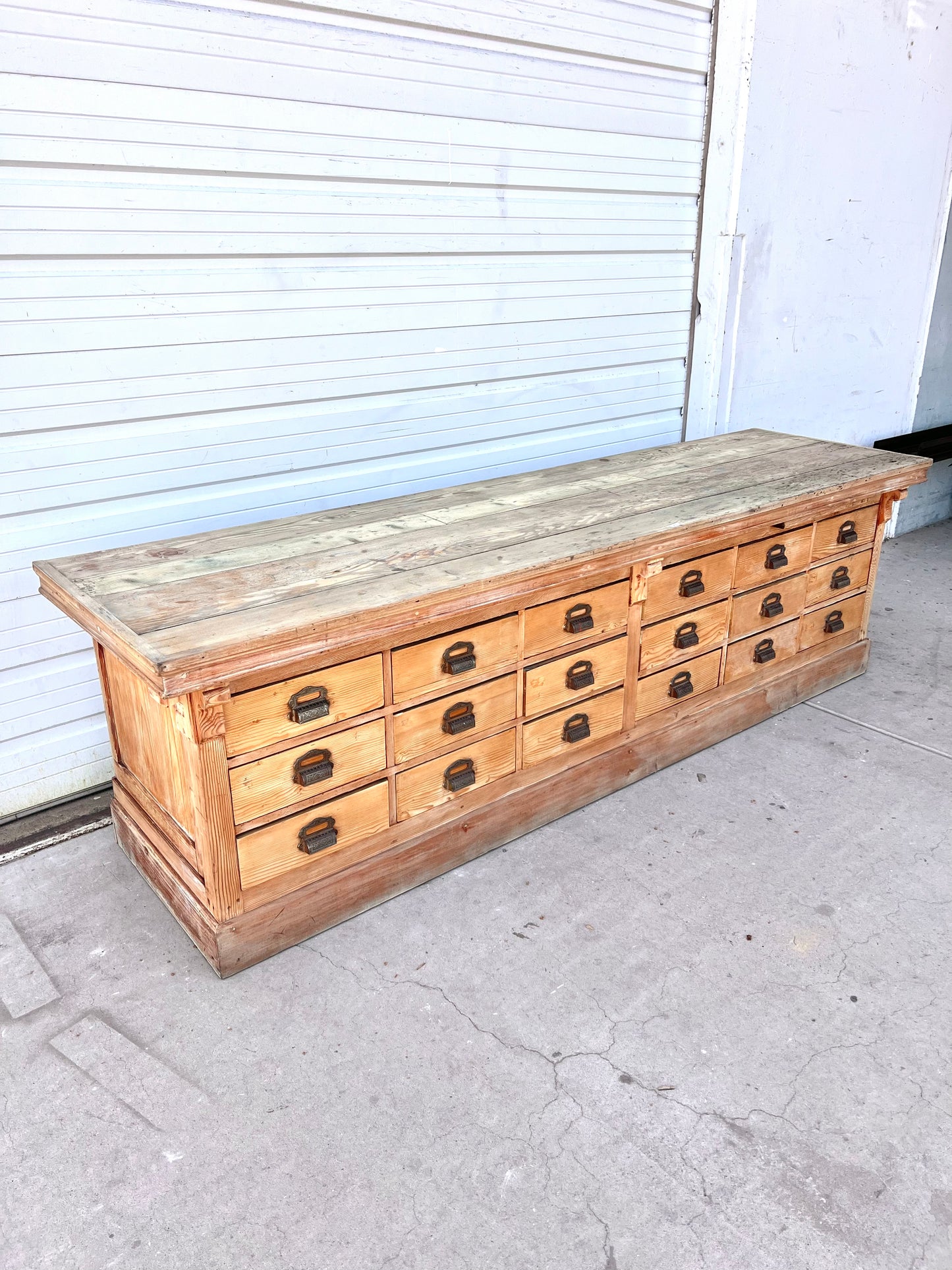 19th C. French 18 Drawer Store Counter