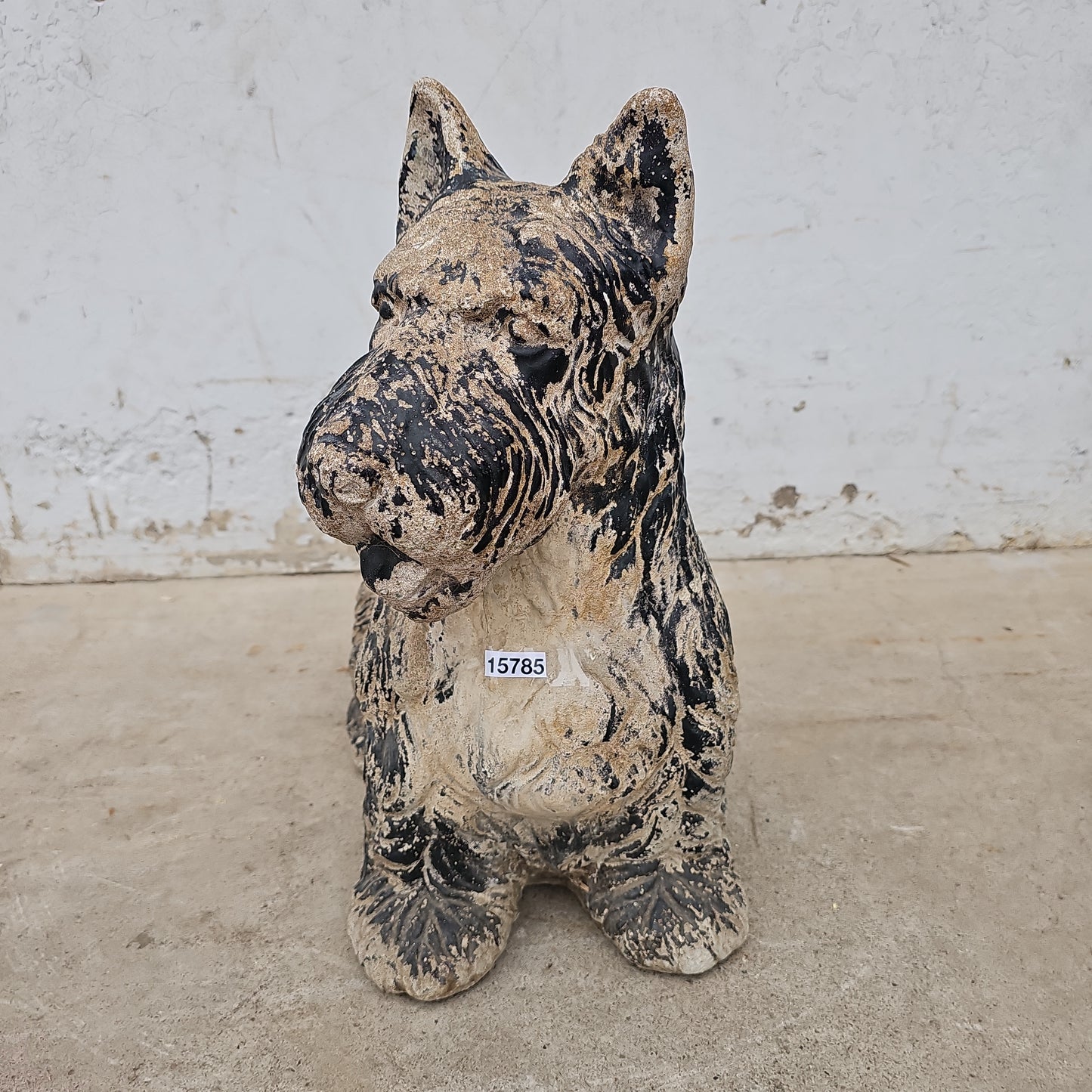 Concrete Seated Scottie Dog Statue