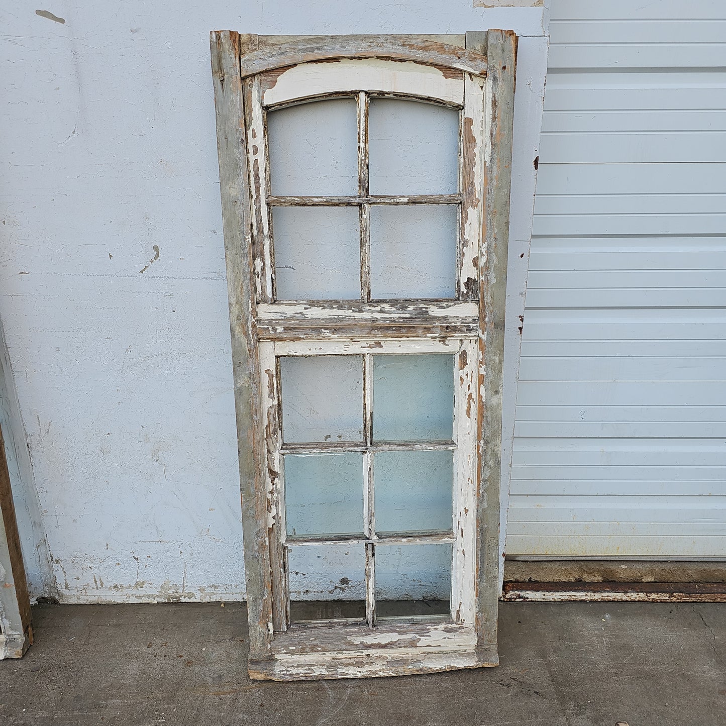 Rectangle 10 Pane White Wood Window with Transom