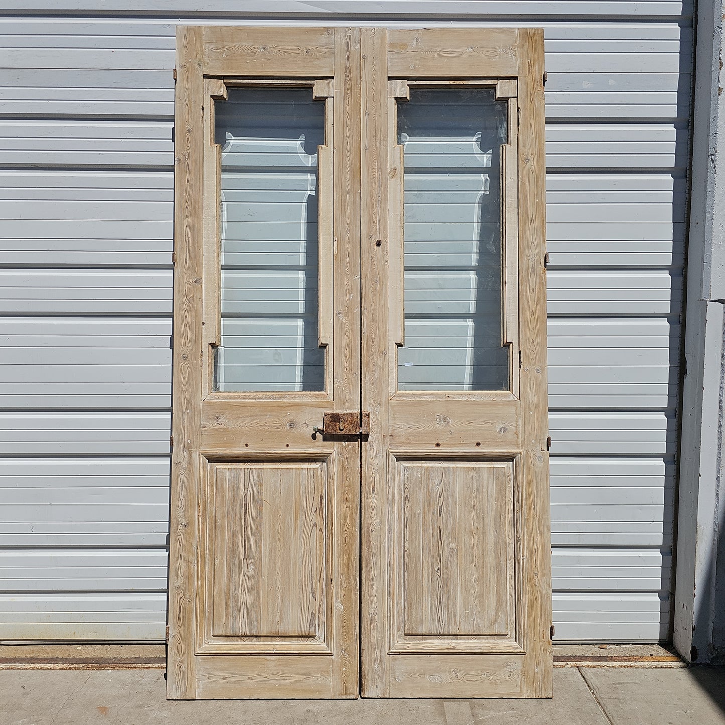 Pair of Carved Wood Entrance Doors w/2 Single Lites