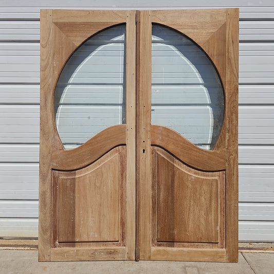 Pair of Wood Entrance Doors w/2 Single Lites