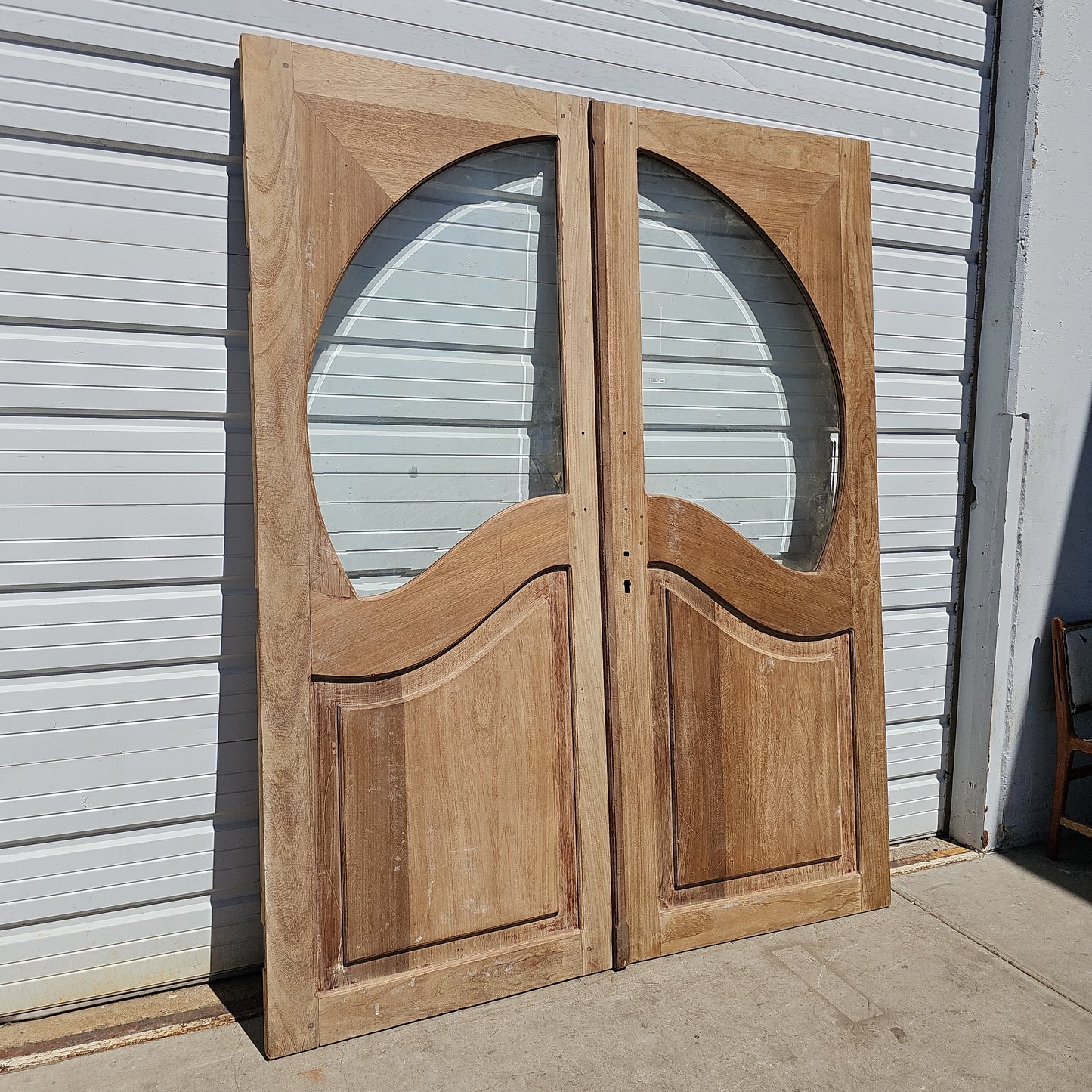 Pair of Wood Entrance Doors w/2 Single Lites