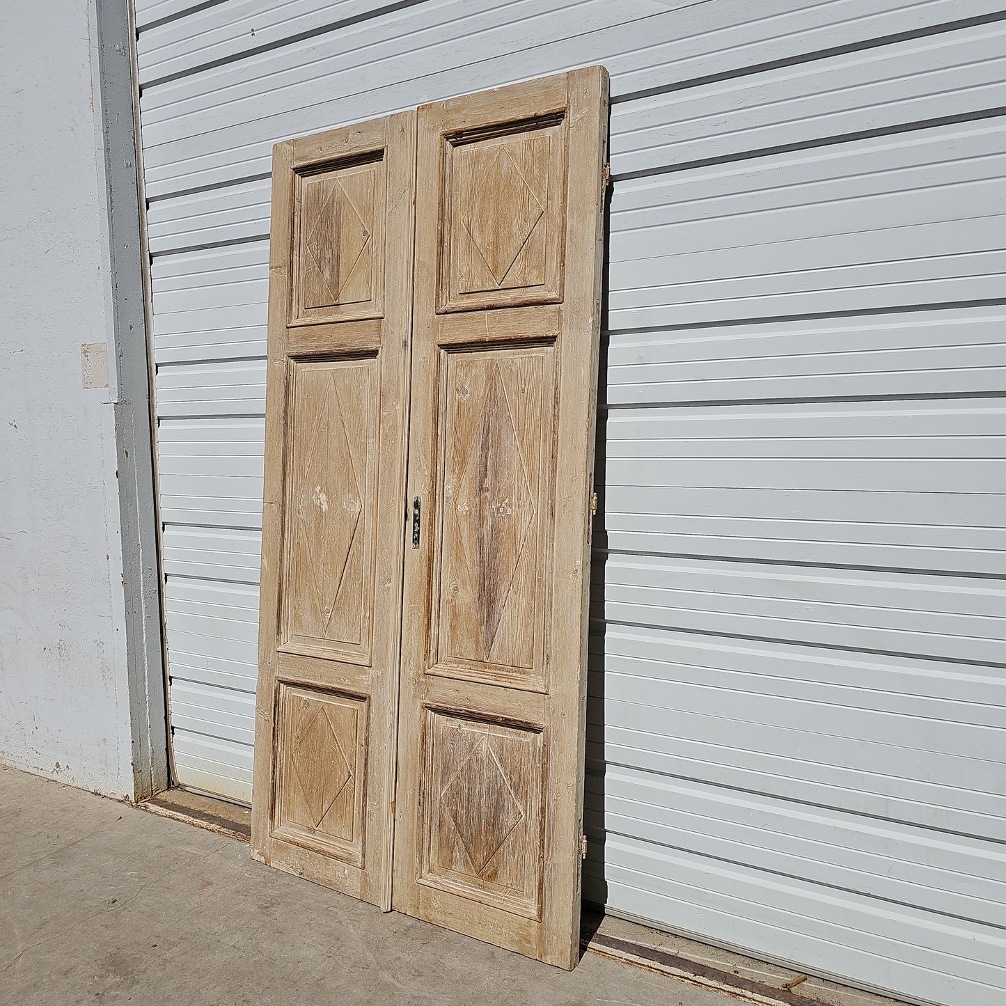 Pair of Washed Wood Panel Doors