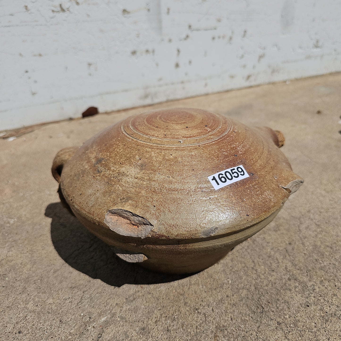 French Toad Flask Stoneware Container Decor