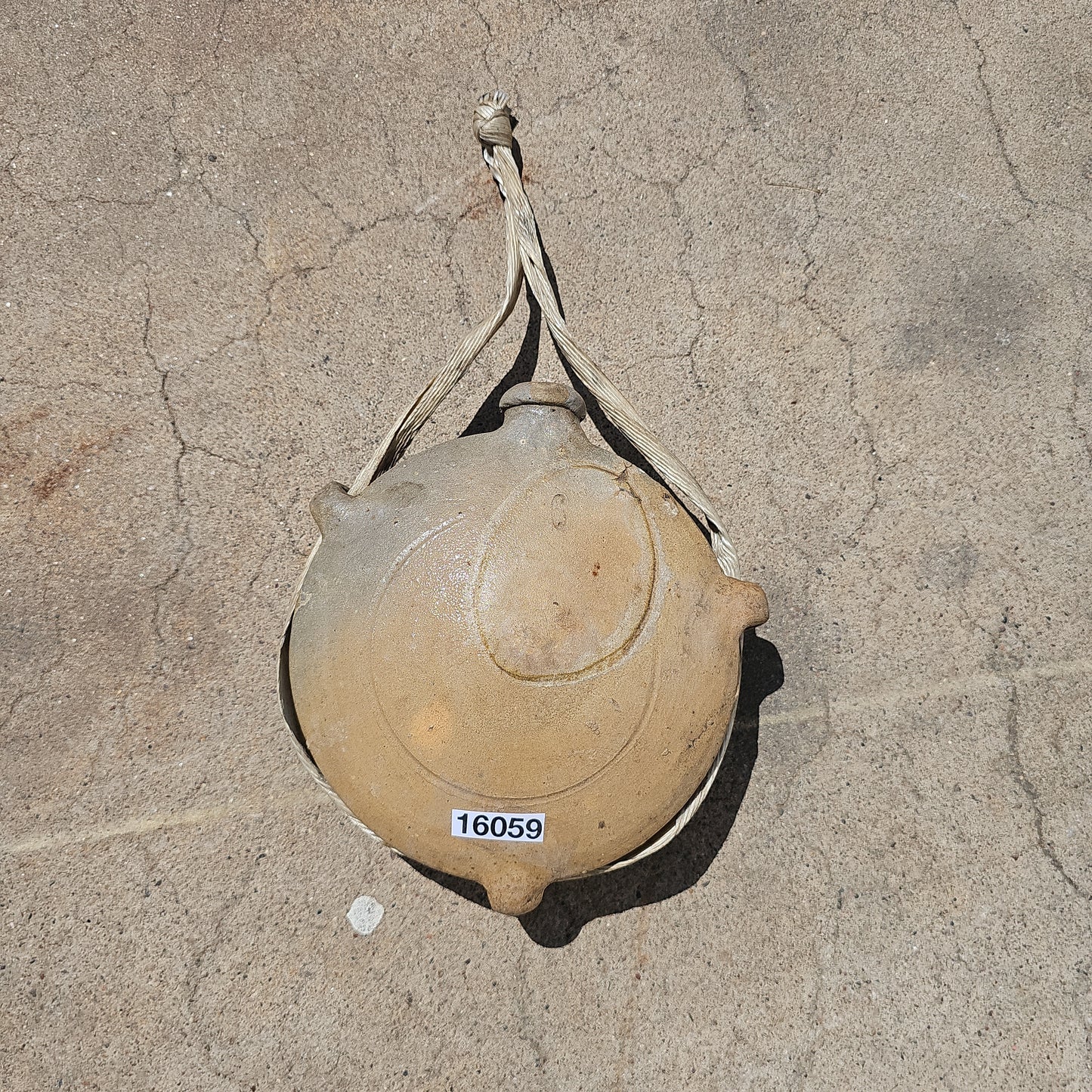 French Toad Flask Stoneware Container Decor